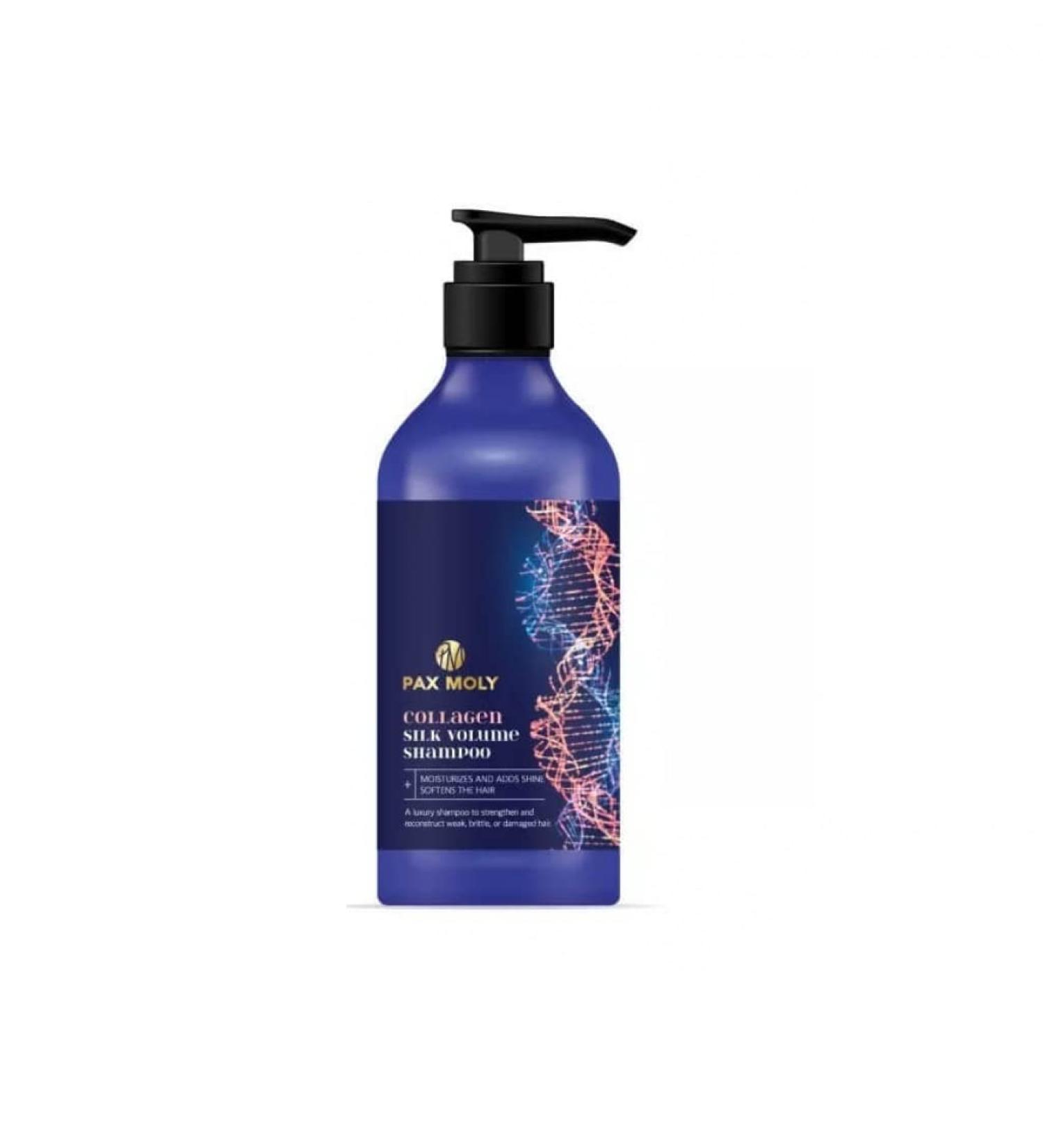 Shampooing Collag ne Silk Volume Hair 500 ml pour cheveux au collag ne nettoie en douceur le cuir chevelu
