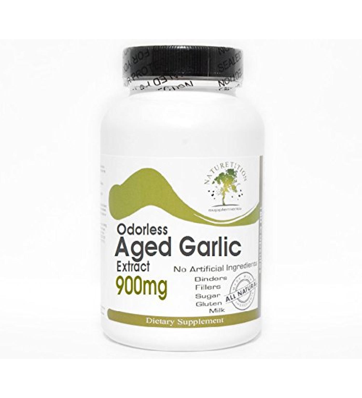 Odorless Aged Garlic Extract 900mg 100 Capsules - No Additives Naturetition Supplements