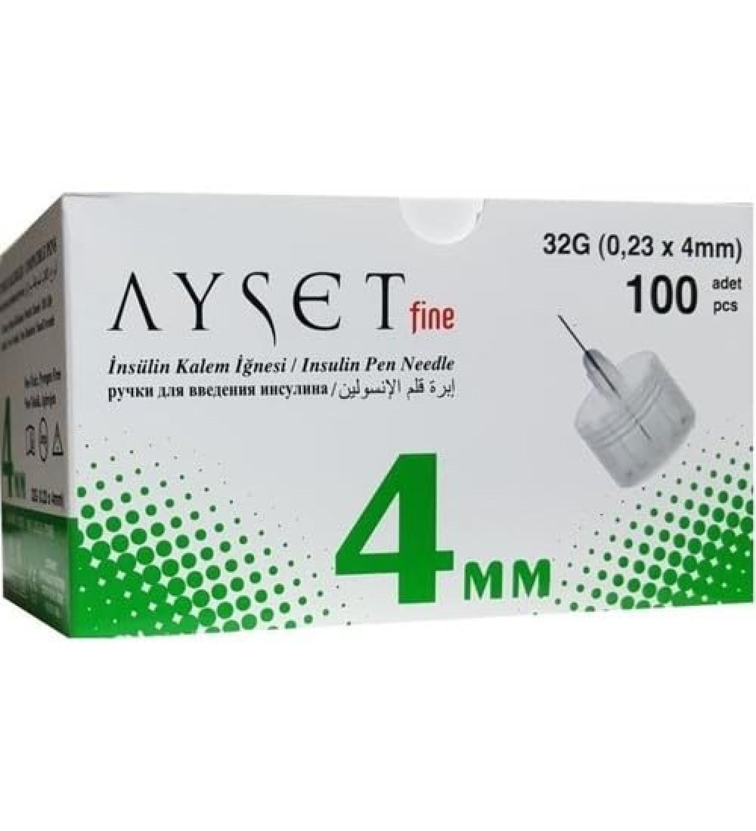 Ayset fine pen needles 0.23mm (32g) x 4mm