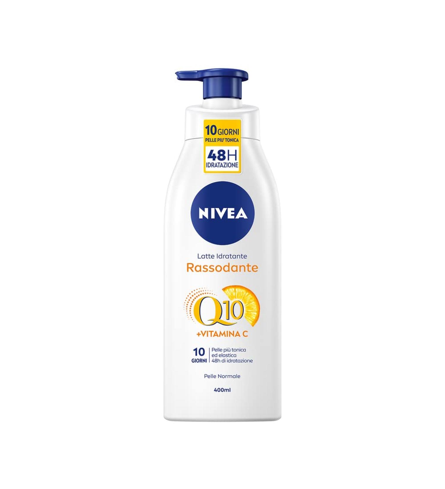 NIVEA Q10 + Vitamin C Firming Moisturizing Body Lotion 400 ml, Toning Cream that Firms Dry Skin in 10 Days, Firming Moisturizing Body Cream for 48 Hours