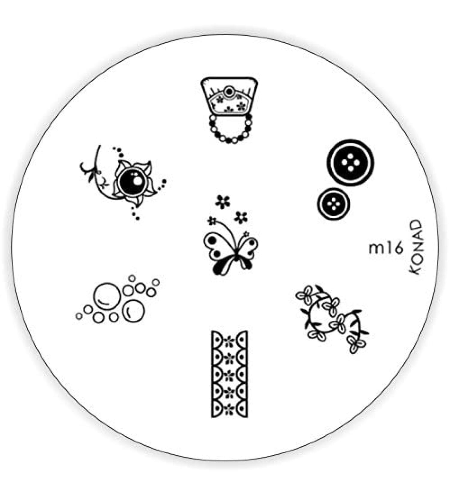 Konad stencil stamping stamping stencil M16