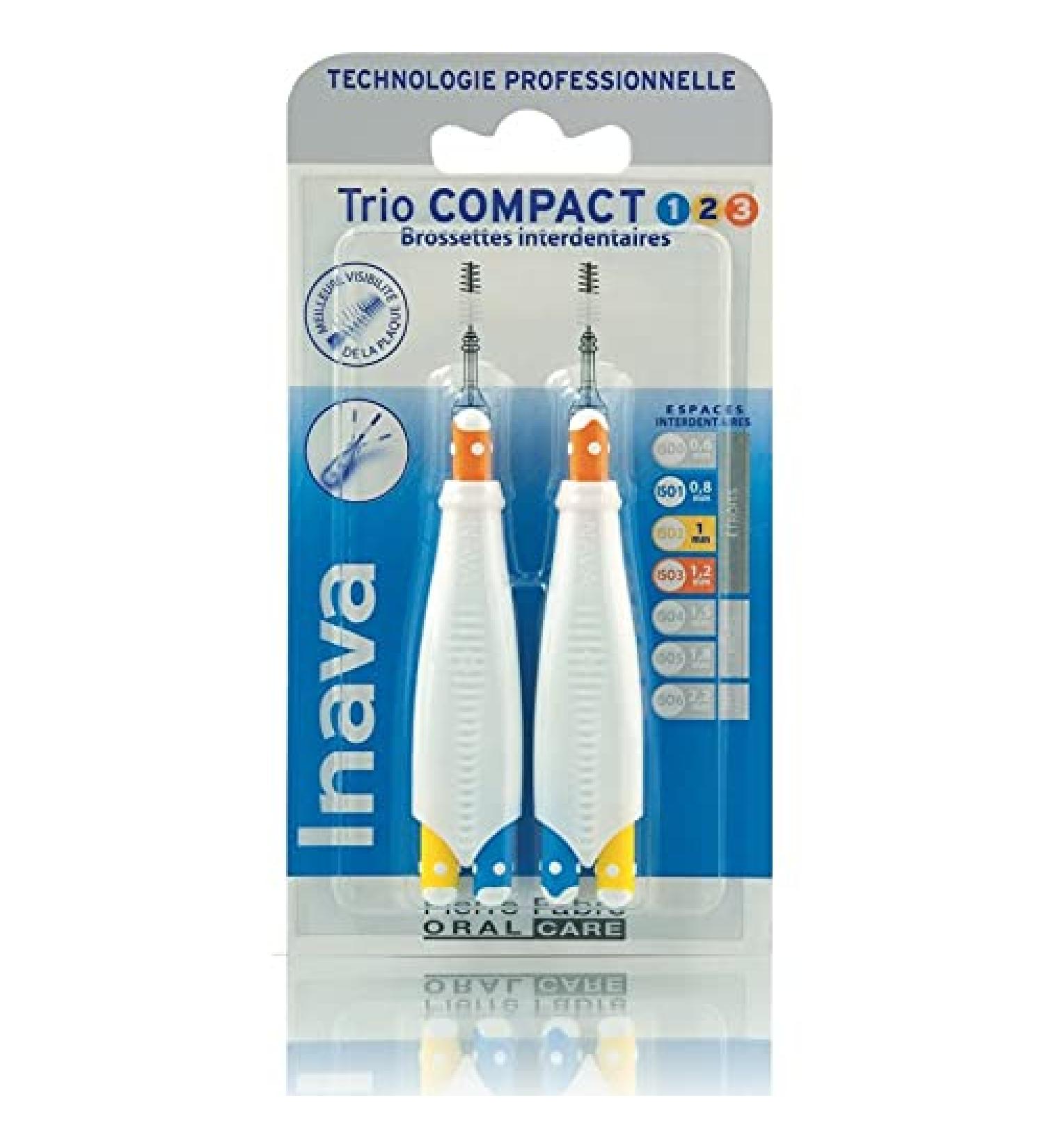 Inava Trio Compact 6 interdental brushes black ISO1/2/3 0.8 to 1.2 mm