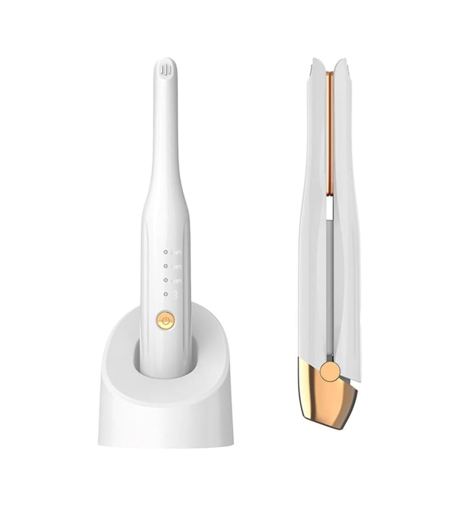 Buy Mini Cordless Hair Straightener - Portable 9 Inch Pencil Curler & Wireless Travel Beard Iron | Adjustable Temp & Quick Heat Up (White - Buy Online on GoSupps.com