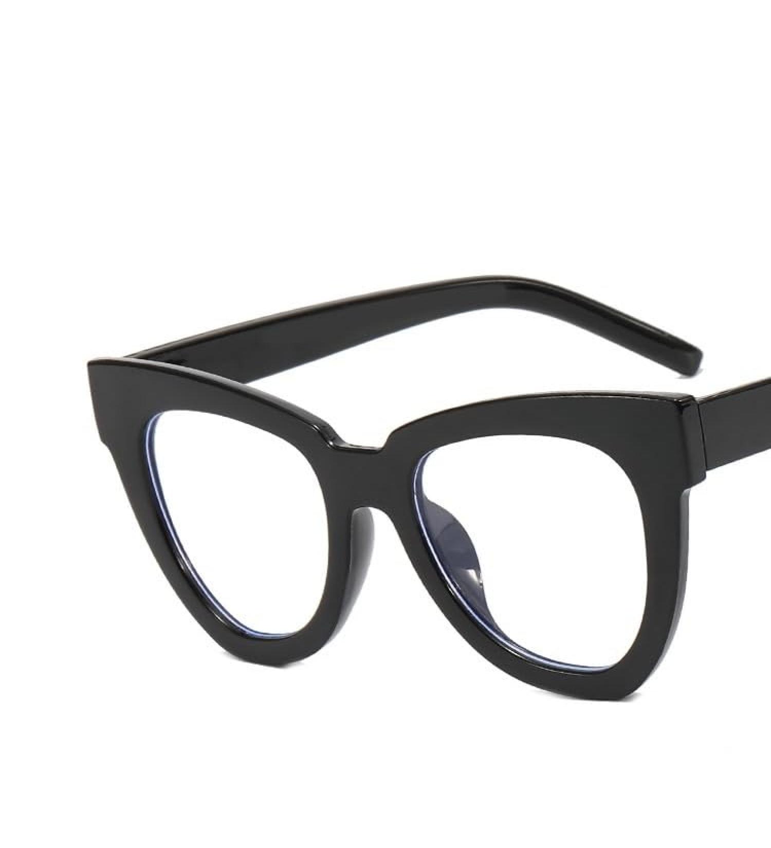 Fuqinqingoz Oversized Cat Eyes Anti-Blue Light Reading Glasses - Stylish +100 Black Computer Glasses for Eye Protection - Buy Online on GoSupps.com