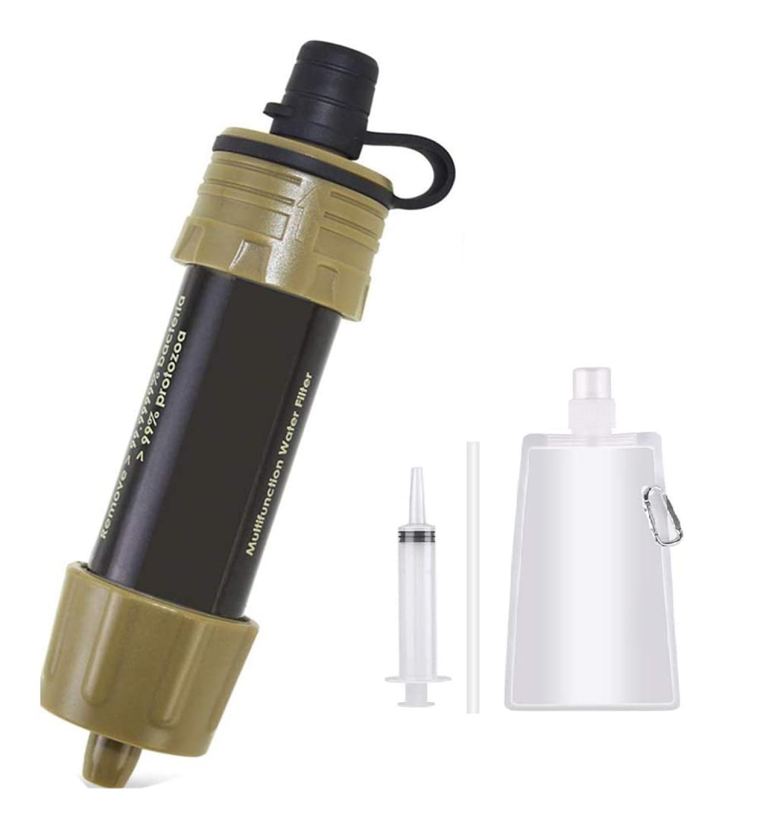 Buy Aomiun Portable Water Filter for Outdoor Survival | Camping Hiking & Emergency Water Filtration System - Army Green - Buy Online on GoSupps.com