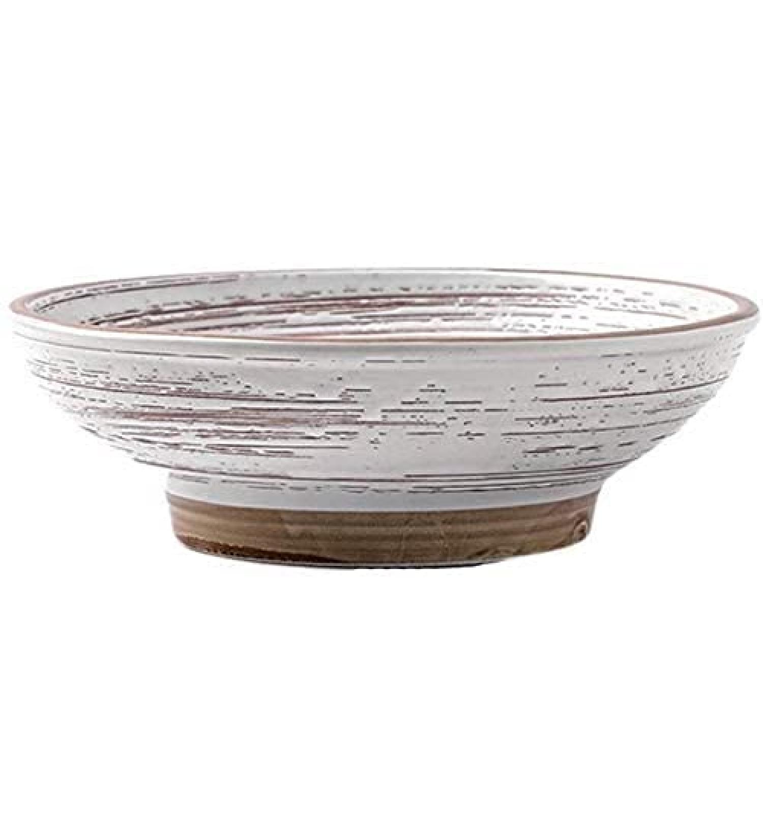 White Home Pasta Bowl 8.7in Large Ceramic Brown Edge Bowl Hotel Tableware Soup Bowl After-Dinner Fruit Salad Bowl for Catering and Home Kitchenware 22.3*12.5*7CM White - Buy Online on GoSupps.com