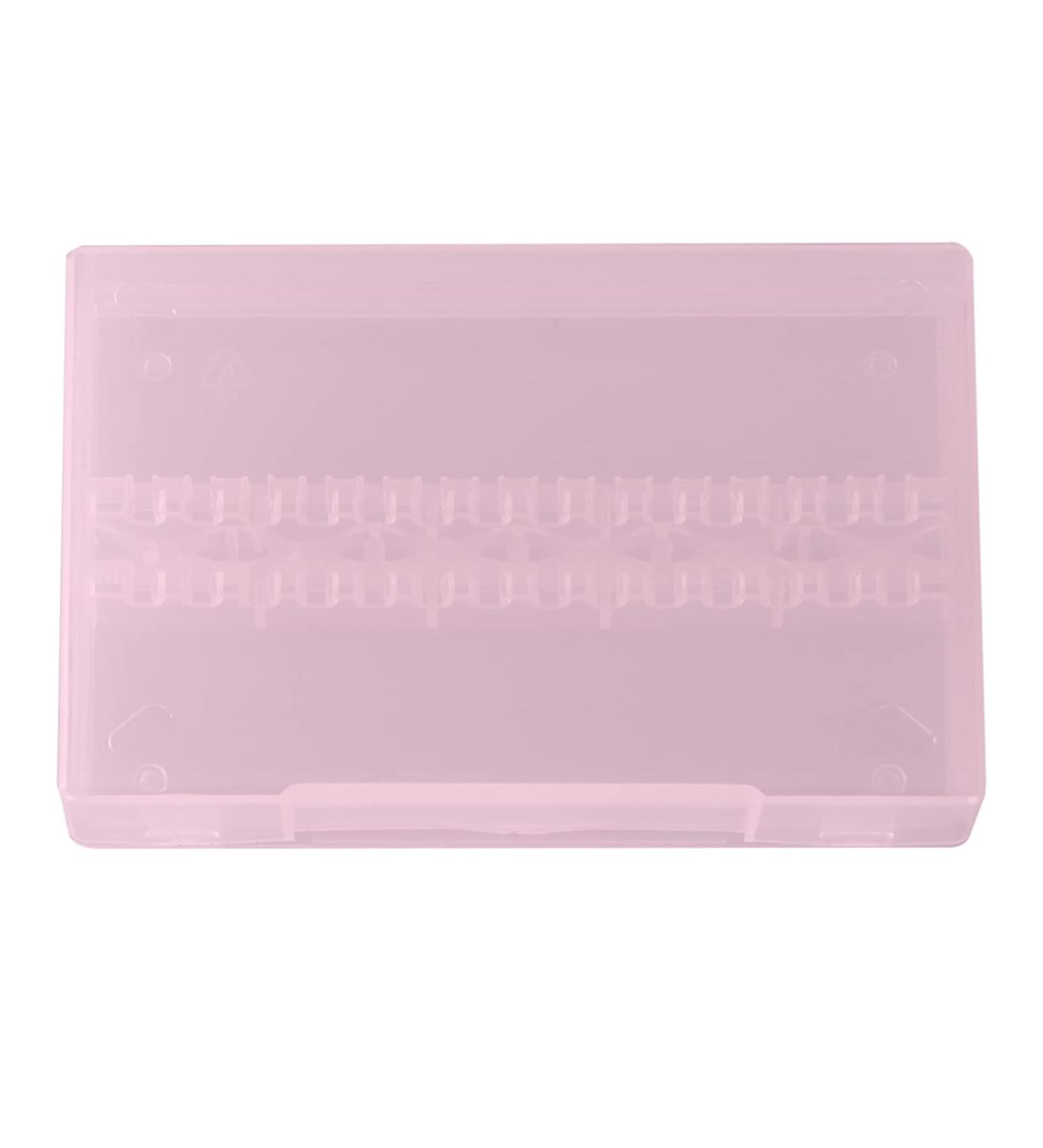 14 Holes Professional Nail Art Polishing Grinding Drill Bit Holder Display Storage Box Material:The Nail Field is Product of Super Plast (Pink) - Buy Online on GoSupps.com