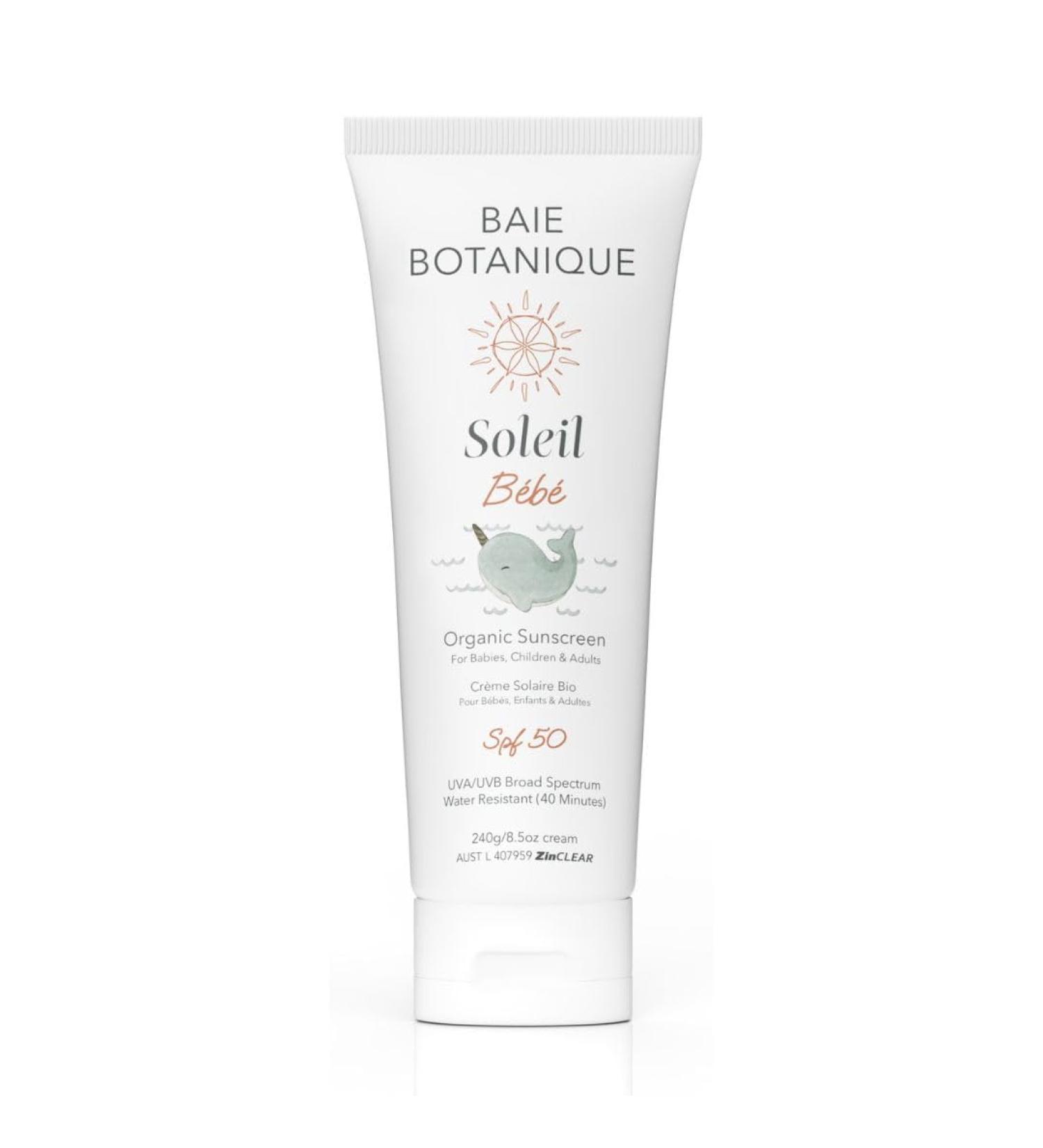Buy Baie Botanique Soleil B b Organic Non-Toxic Sunscreen SPF 50 - Mineral Vegan Reef Safe for Babies & Kids - 240g - No White Cast Unscented - Buy Online on GoSupps.com