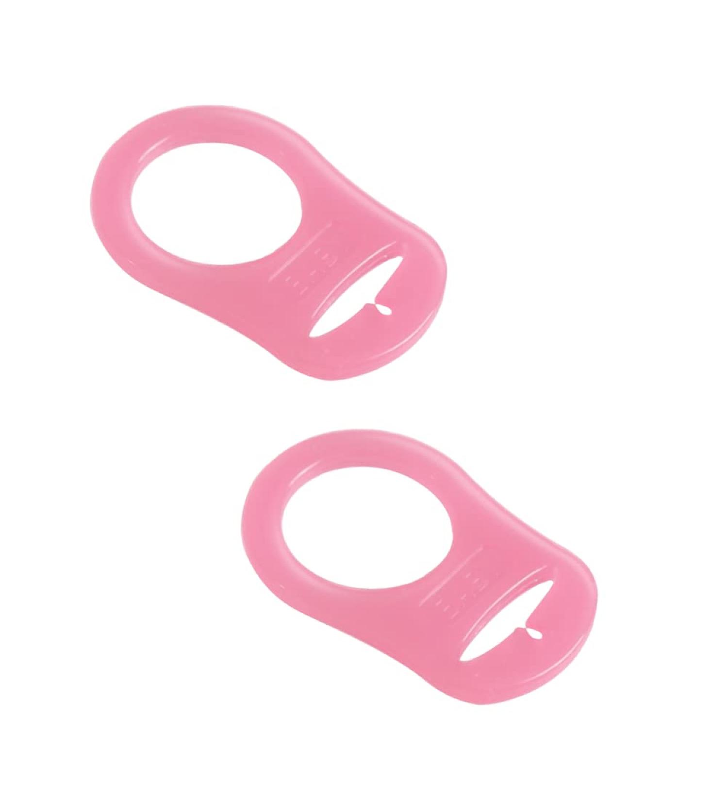 Lmyzcbzl Silicone Dummy Clips Adapter - 2 Pcs Pink Button Ring Pacifier Clip Adapter - Buy Online on GoSupps.com