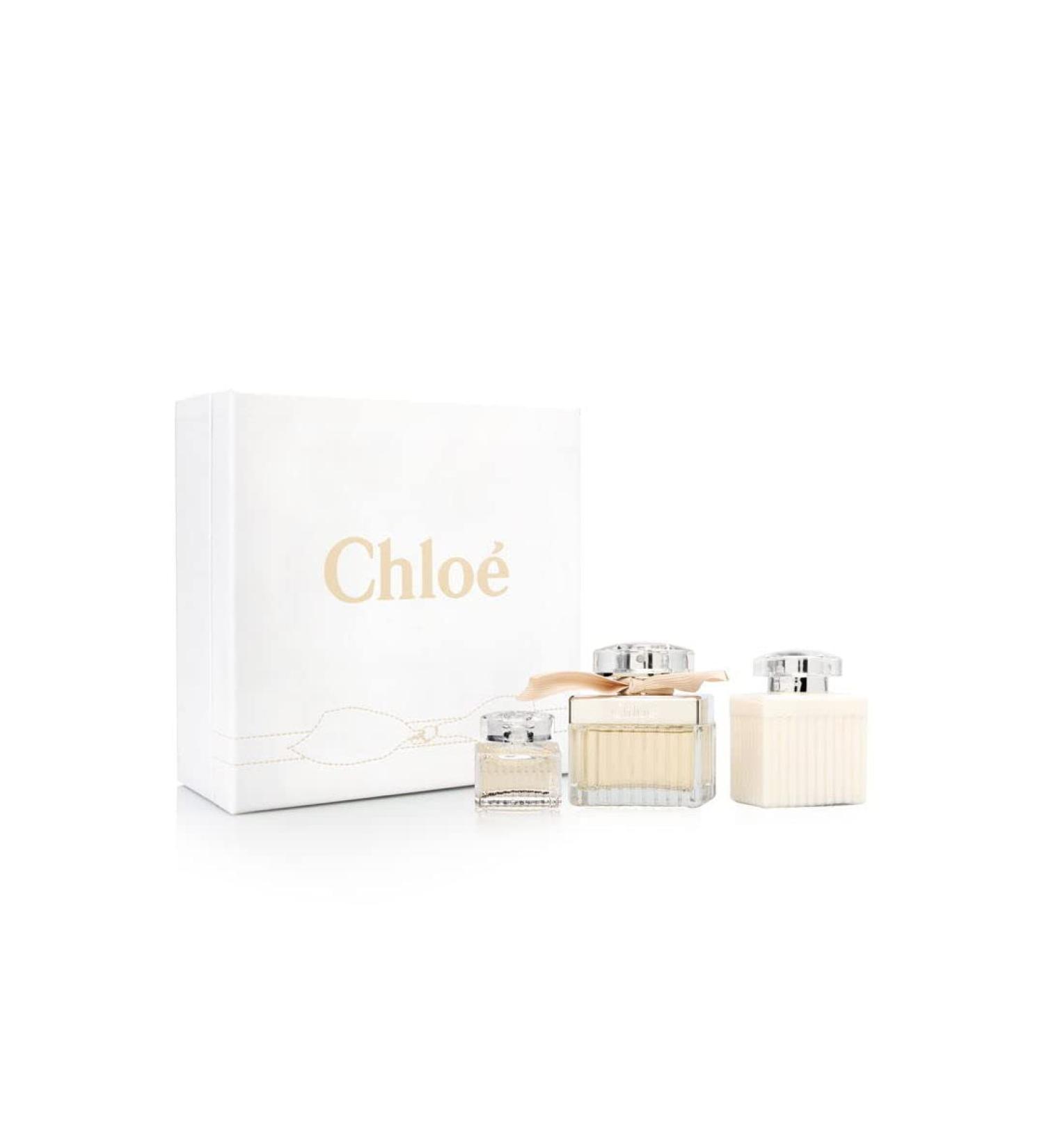Chloe by Parfums Chloe for Women 3 Piece Set Includes: 2.5 oz Eau de Parfum Spray + 3.4 oz Perfumed Body Lotion + 0.17 oz Eau de Parfum Collectible - Buy Online on GoSupps.com