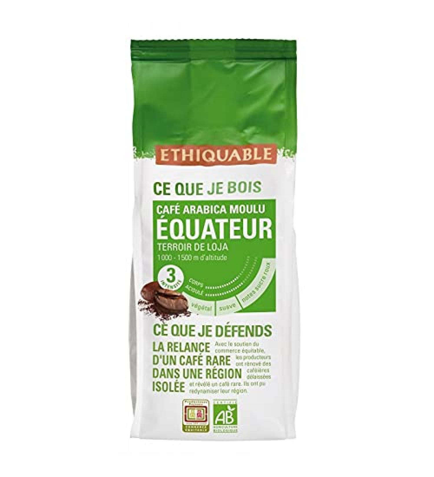Caf Moulu Bio d' quateur - quitable & D licieusement Cors - 250g - Le Lot De 3