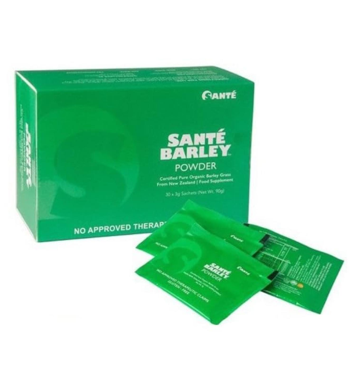 Buy Sante Barley New Zealand Organic Barley Grass Powder Juice with Stevia - 30 Sachets (90g) for International Shipping | Pure & Natural Health Supplement - Buy Online on GoSupps.com