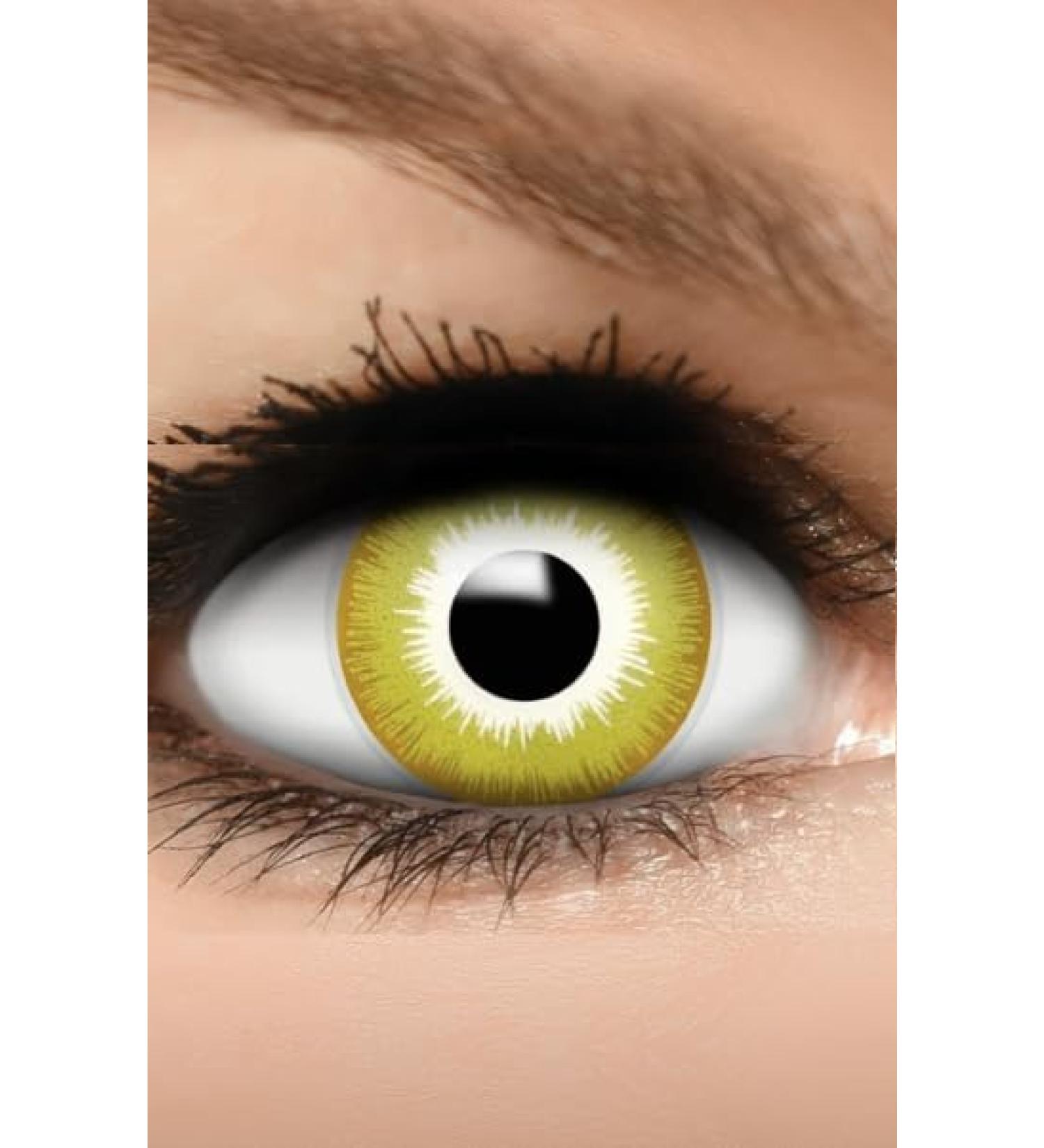 FUNZERA Avatar Halloween Contact Lenses Yellow - Pack of 2 (1 Pair) - Without Prescription - Ideal for Cosplay Carnival & Mardi Gras