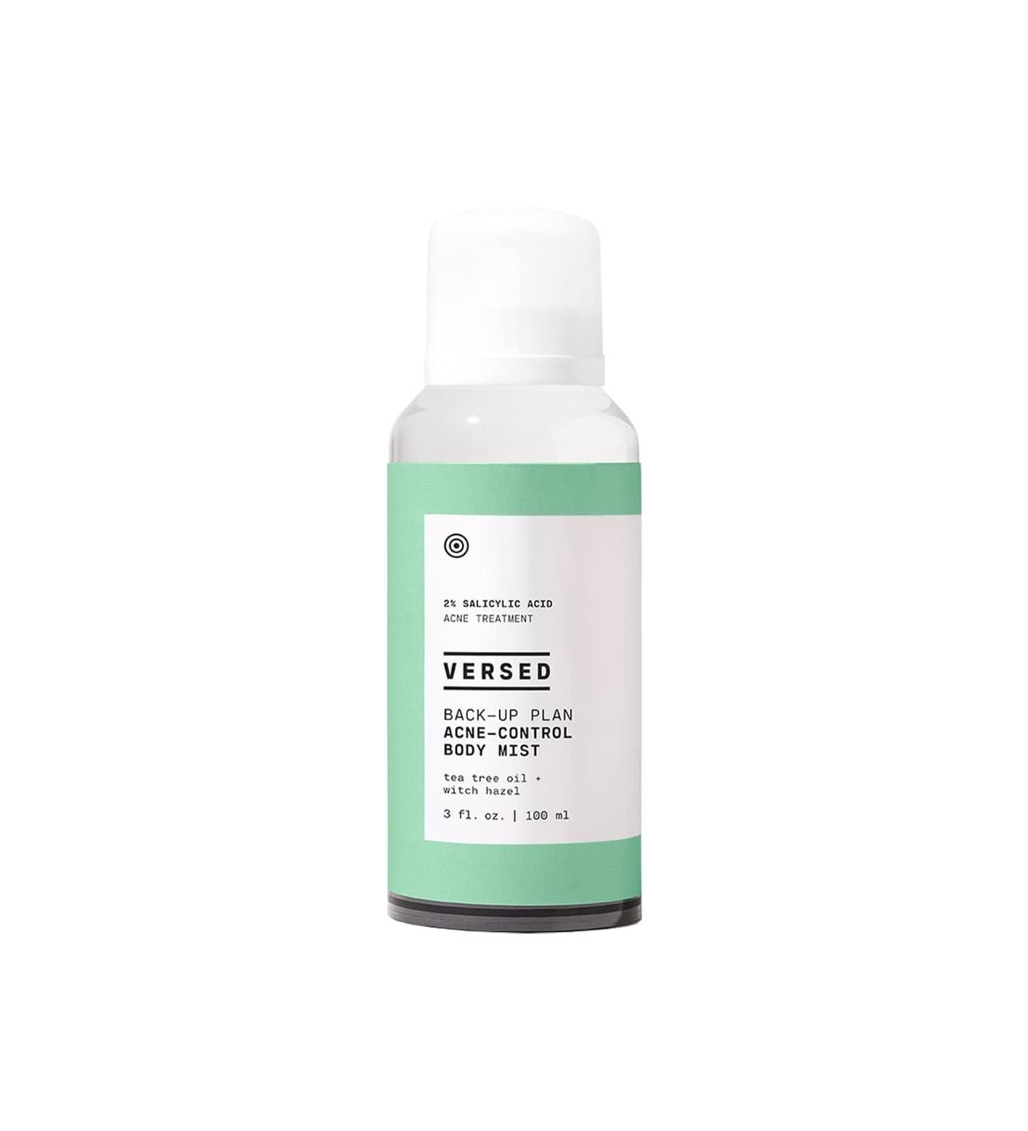 Versed Back-Up Plan Acne-Control Body Mist | Salicylic Acid, Tea Tree Oil & Witch Hazel | Vegan Formula to Reduce Blemishes | Fast-Drying & Residue-Free | 3 fl oz - Buy Online on GoSupps.com
