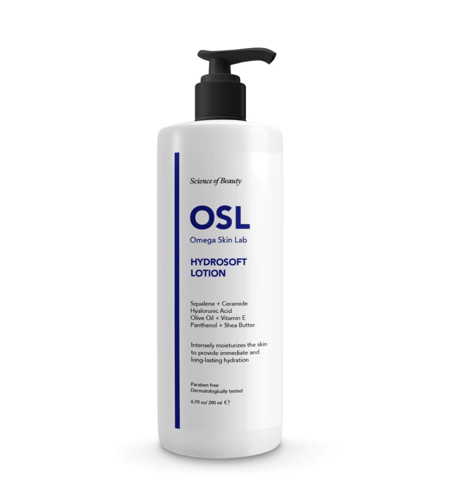 OSL Hydrosoft Lotion 200ML Nourishing Face Moisturiser Body Lotion and Face Lotion Enriched with Shea Butter Vitamin-E Olive Oil Hyaluronic Acid Ceramide Squalene - Buy Online on GoSupps.com