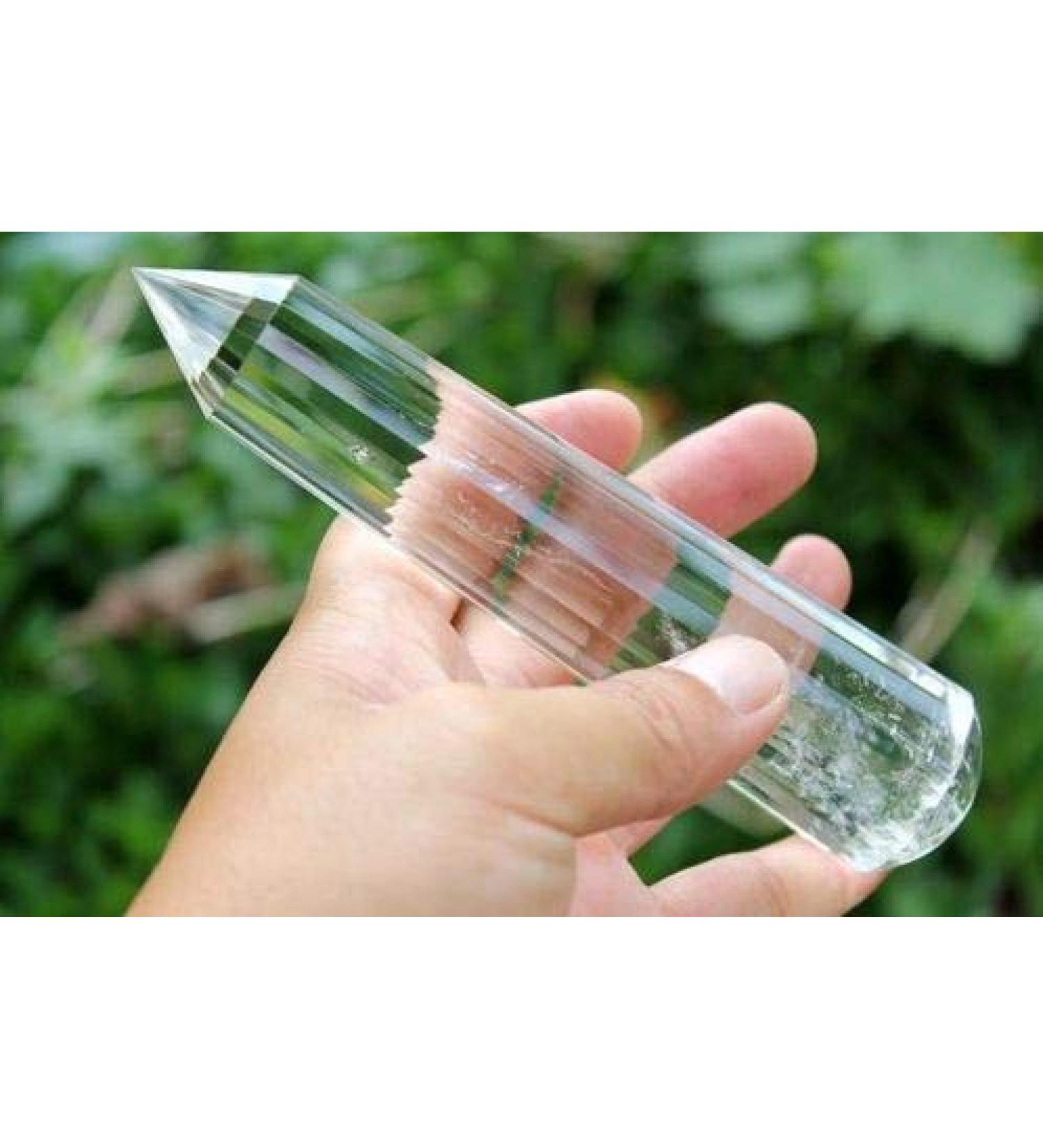 6.15" 24 Sided Vogel Style Clear Natural Quartz Crystal Point Round Bottom 263g ningxiao - Buy Online on GoSupps.com