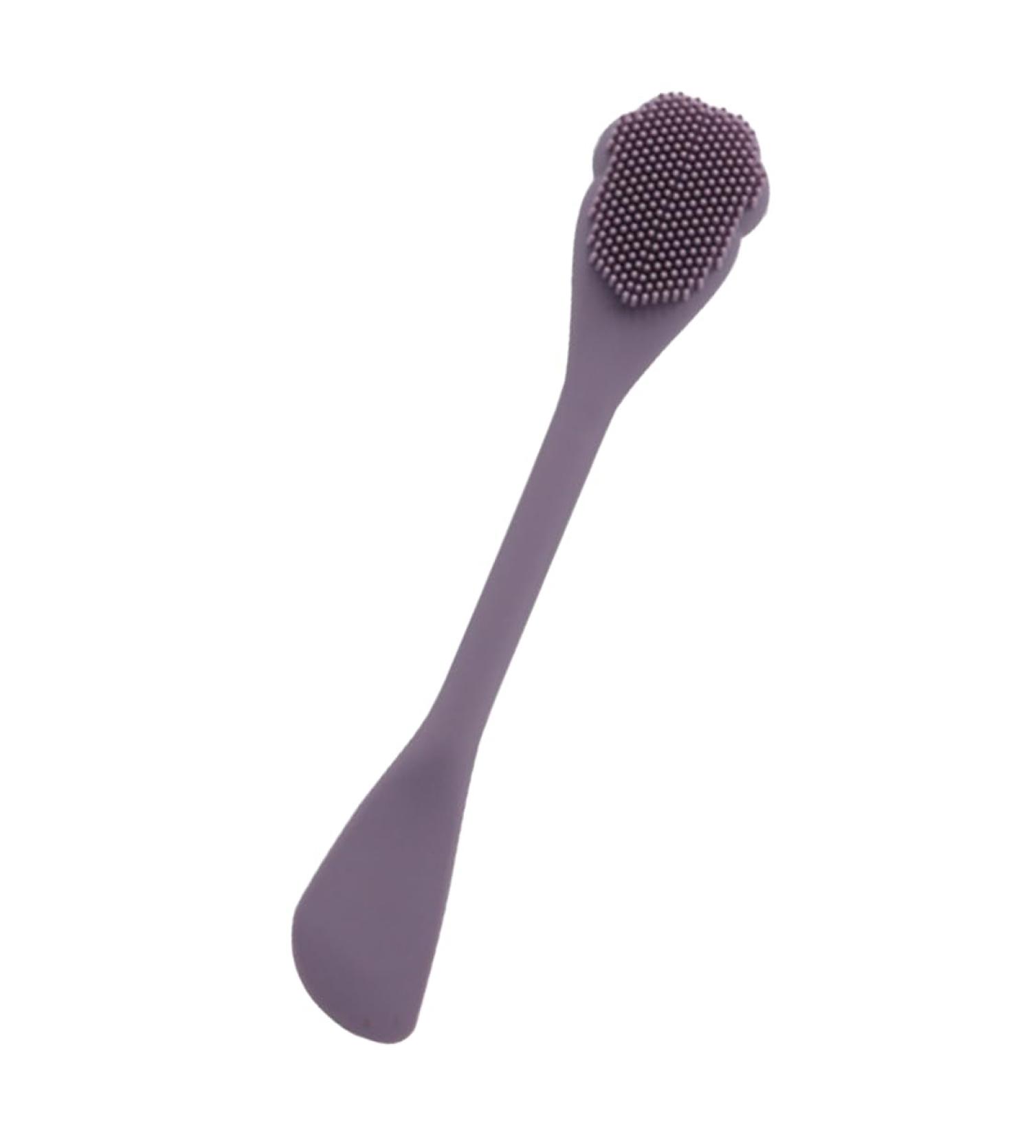 VYIBPDY Facial Cleansing Brush 2 in 1 Silicone Face Mask Brush and Face Scrubber Face Brush for Exfoliation Makeup Removal Mud Clay Body Lotion (Purple) - Buy Online on GoSupps.com