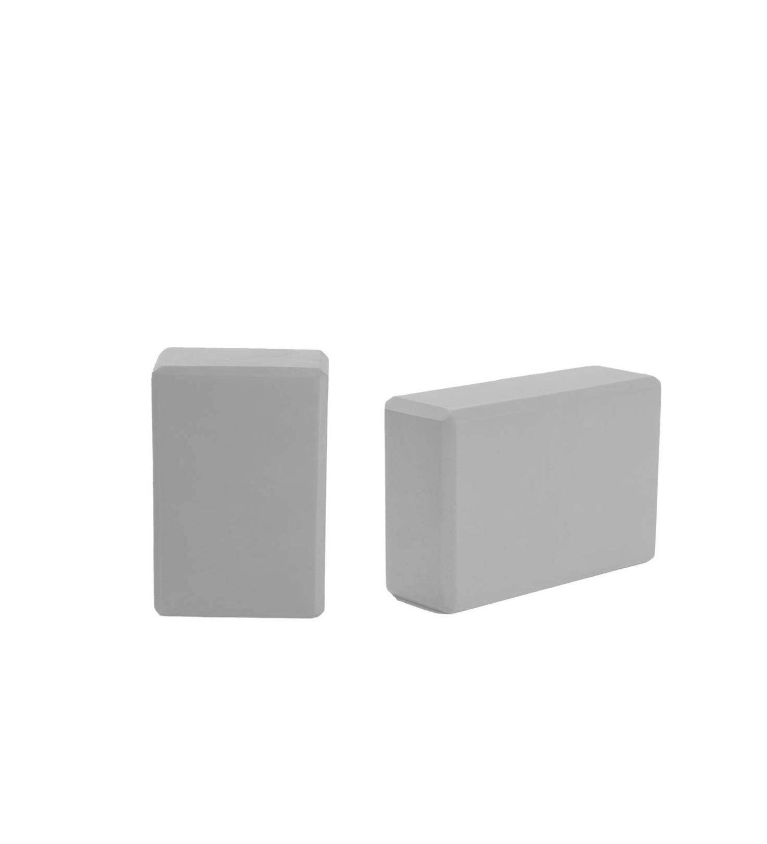 Mind Reader Yoga Block Set - High Density EVA Foam Blocks for Yoga, Pilates, Meditation - Non-Slip Surface - Improve Strength, Balance, and Flexibility - Grey (Set of 2) - Buy Online on GoSupps.com