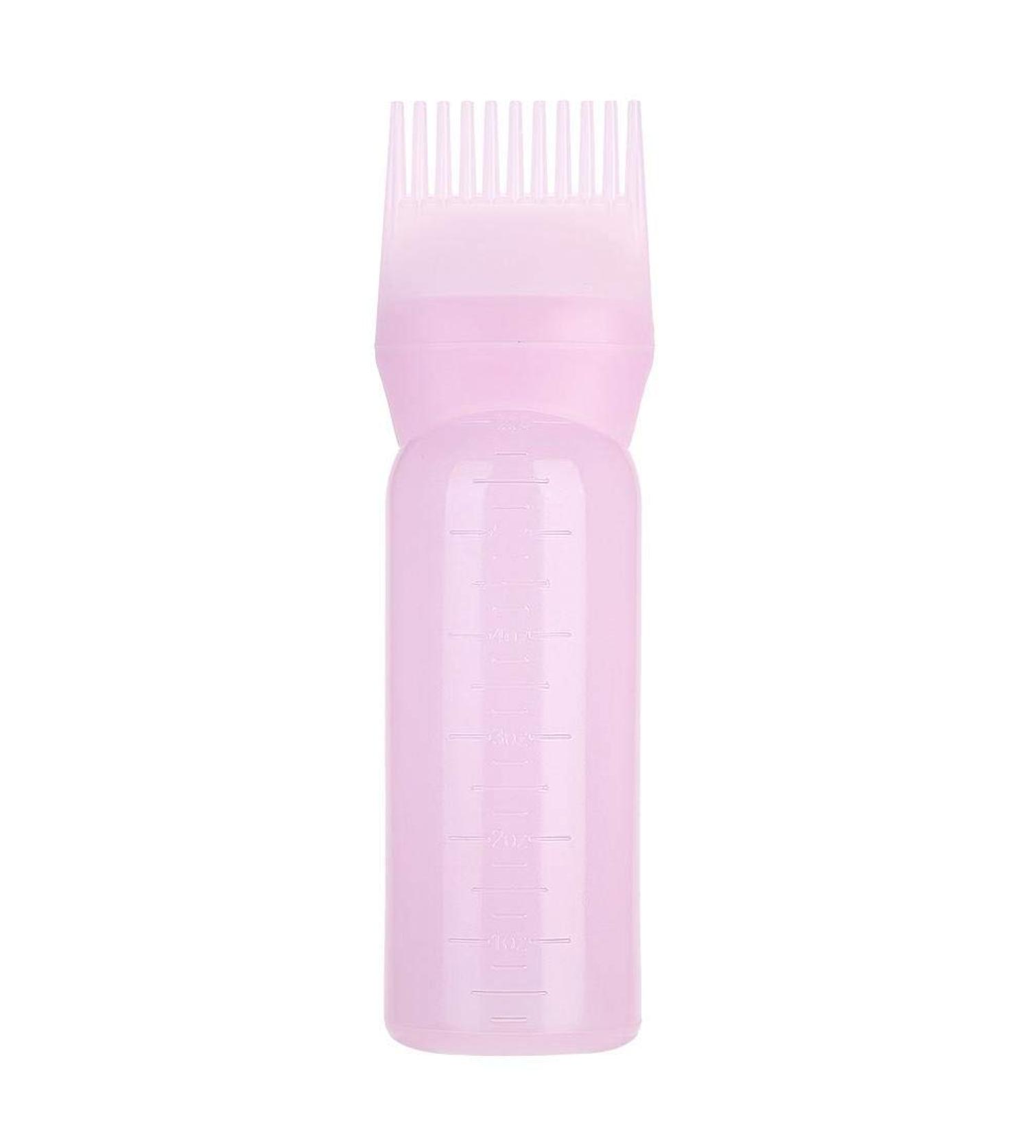 80ml Pink Hair Color Dispenser Pump Bottle with Gradual Scale & Comb Brush - Ideal Salon Styling Tool - Buy Online on GoSupps.com