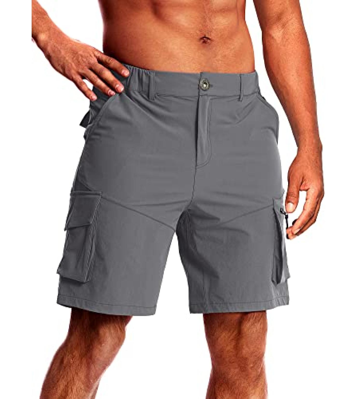 CANGHPGIN Men's Quick Dry Cargo Shorts - Dark Grey, Medium - Buy Online on GoSupps.com