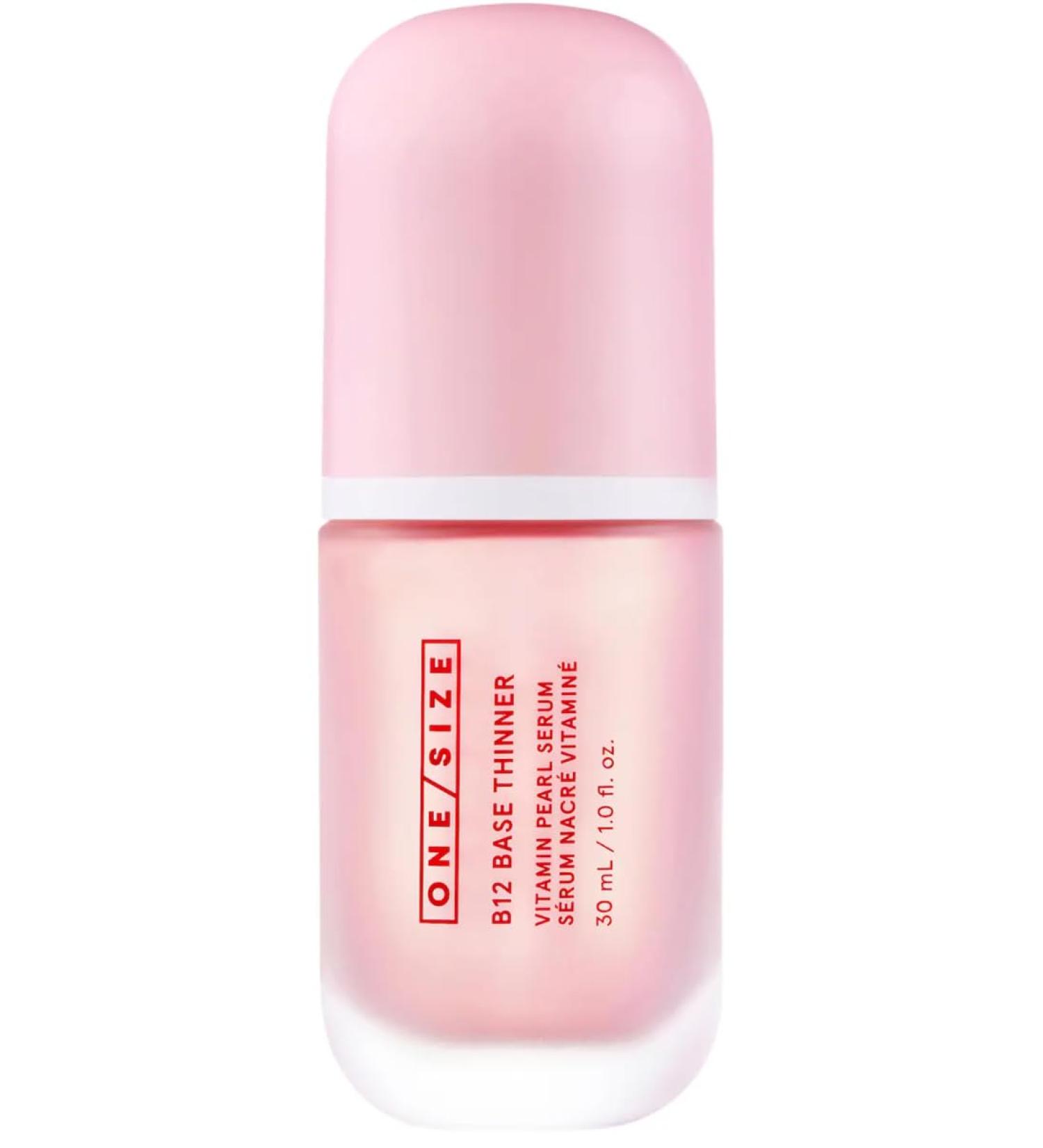 ONE/SIZE B12 Base Thinner Vitamin Pearl Serum Macre Vitamine 1.0 fl oz Illuminating Face Serum with Pink and Gold Vegan Pearls