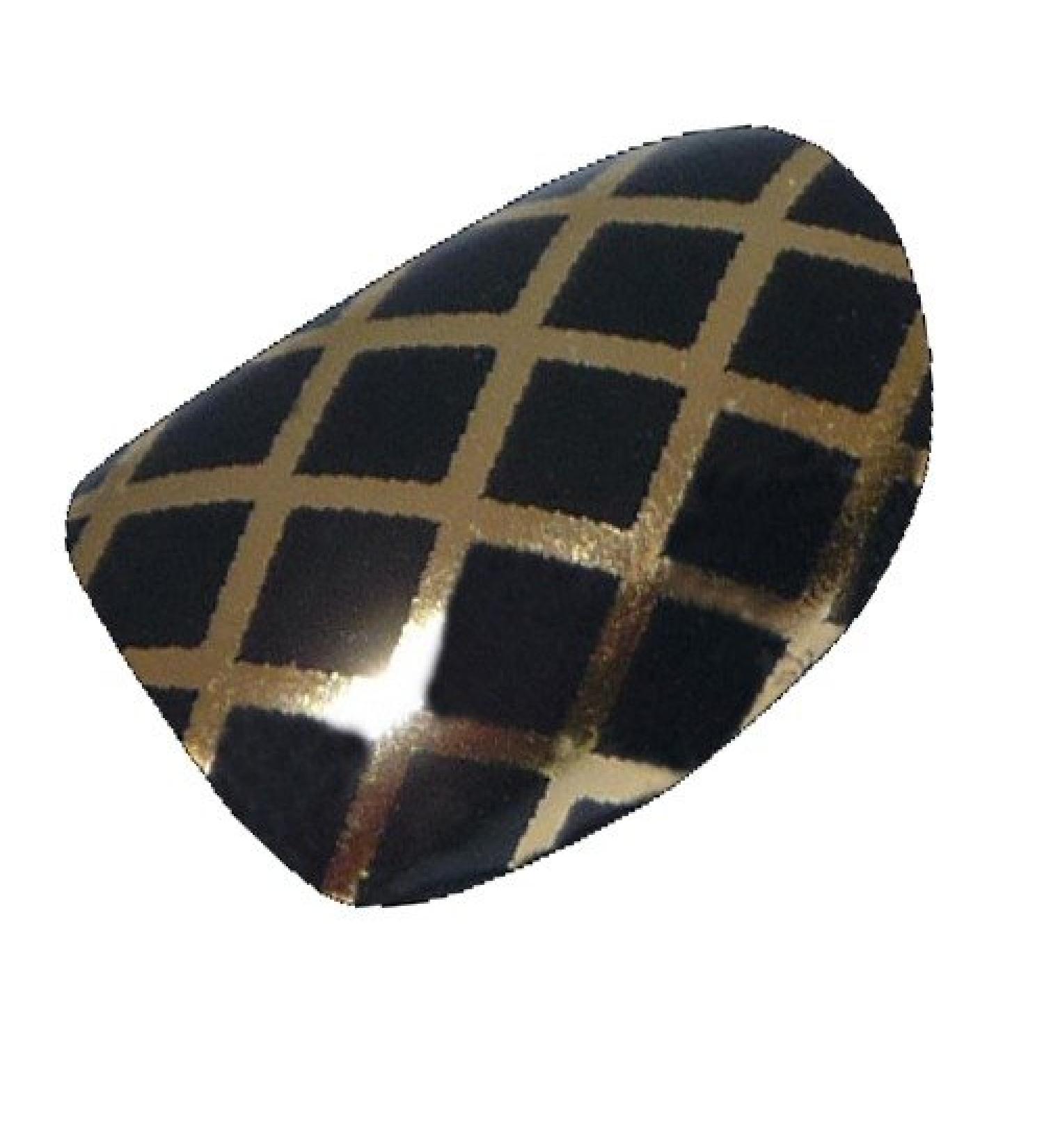 Chix Nails Nail Wraps Black on Gold Fishnet Fingers Toes Vinyl Foils Beauty