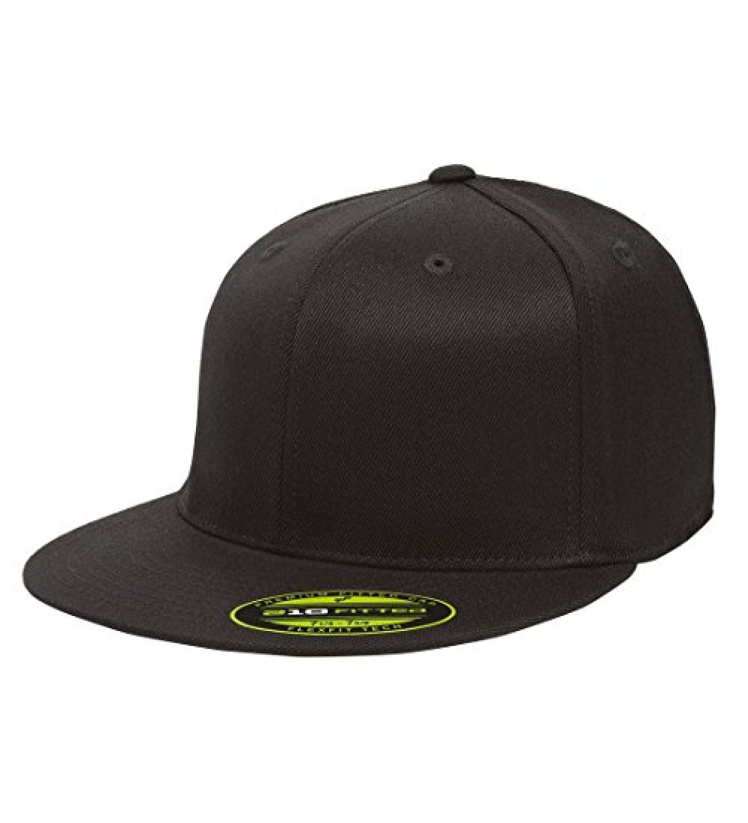 Flexfit Original Blank Flatbill Premium Fitted 210 Hat XXL - Black - Buy Online on GoSupps.com