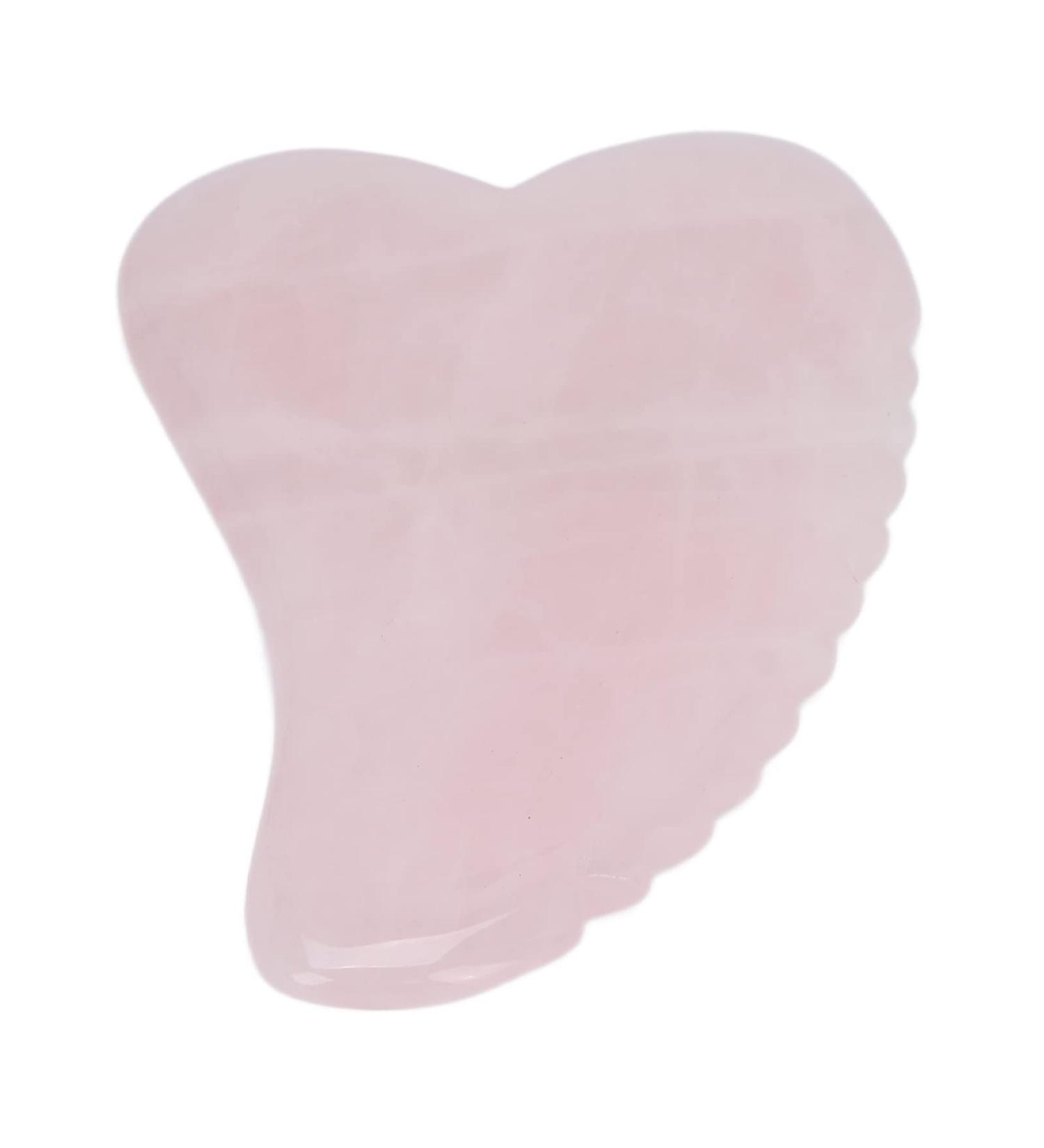 Verdant Touch Rose Quartz Gua Sha Tool - Stainless Steel Meridian Massage Device for Pain Relief | Portable Hand & Wrist Grip - Buy Online on GoSupps.com