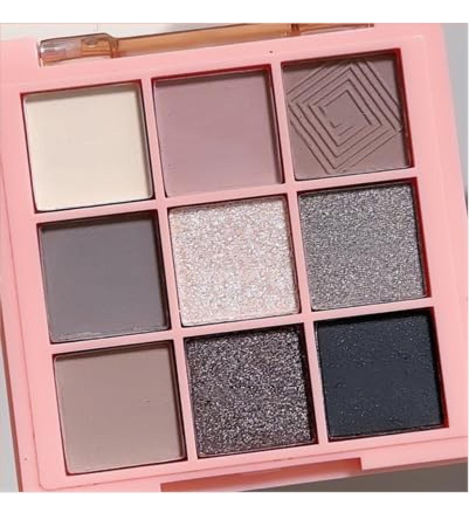 Lovelycat 9 Colors Glitter Eyeshadow Makeup Palette Matte High Pigmented Colorful Creamy Texture Eye Shadow Powder Natural Waterproof Long Lasting Eyeshadow Powder Cosmetics (B) - Buy Online on GoSupps.com