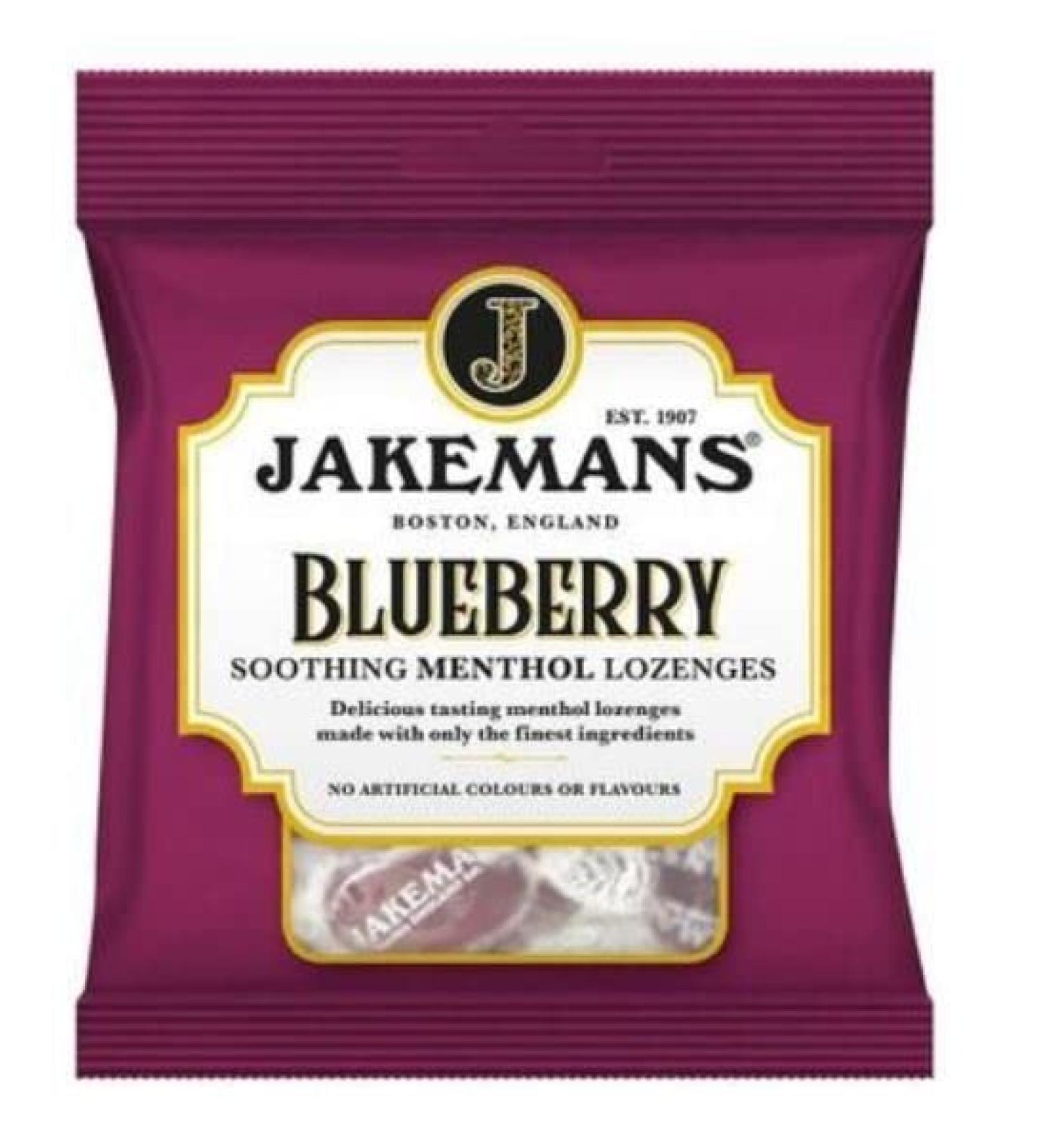 Jakemans Blueberry Flavour 73g Bags - Pack of 2 - Soothing Menthol Sweets - Suitable for Vegetarians