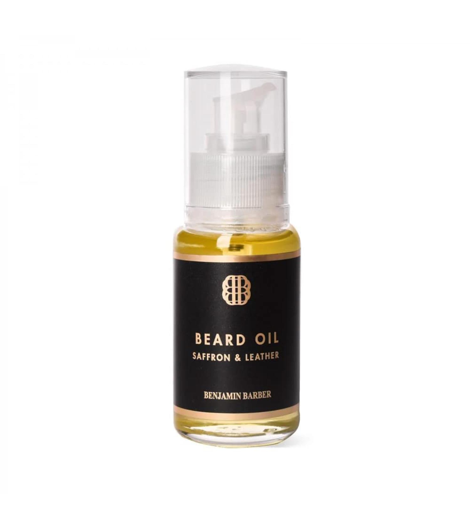Premium Benjamin Barber Beard Oil - Daily Care with Saffron & Leather Fragrance | Natural Swedish Ingredients (50ml) - International Shipping Available - Buy Online on GoSupps.com