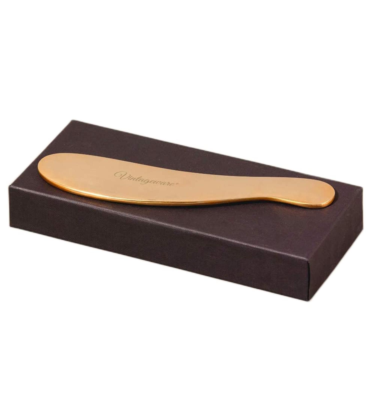 Kansa Gua Sha Tool - S Shaped Bronze Face Massager for SPA Acupuncture & Trigger Point Therapy - International Shipping Available - Buy Online on GoSupps.com