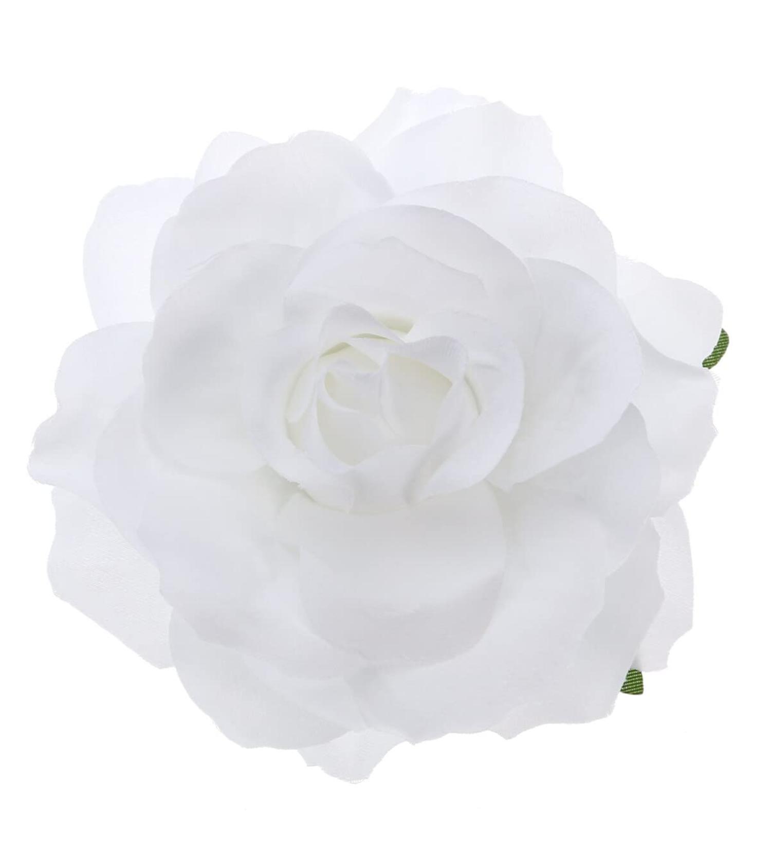ARTIBETTER White Rose Hair Clip - Artificial Flower Hairpin for Wedding, Flamenco Dancer - Floral Hair Accessories - Buy Online on GoSupps.com