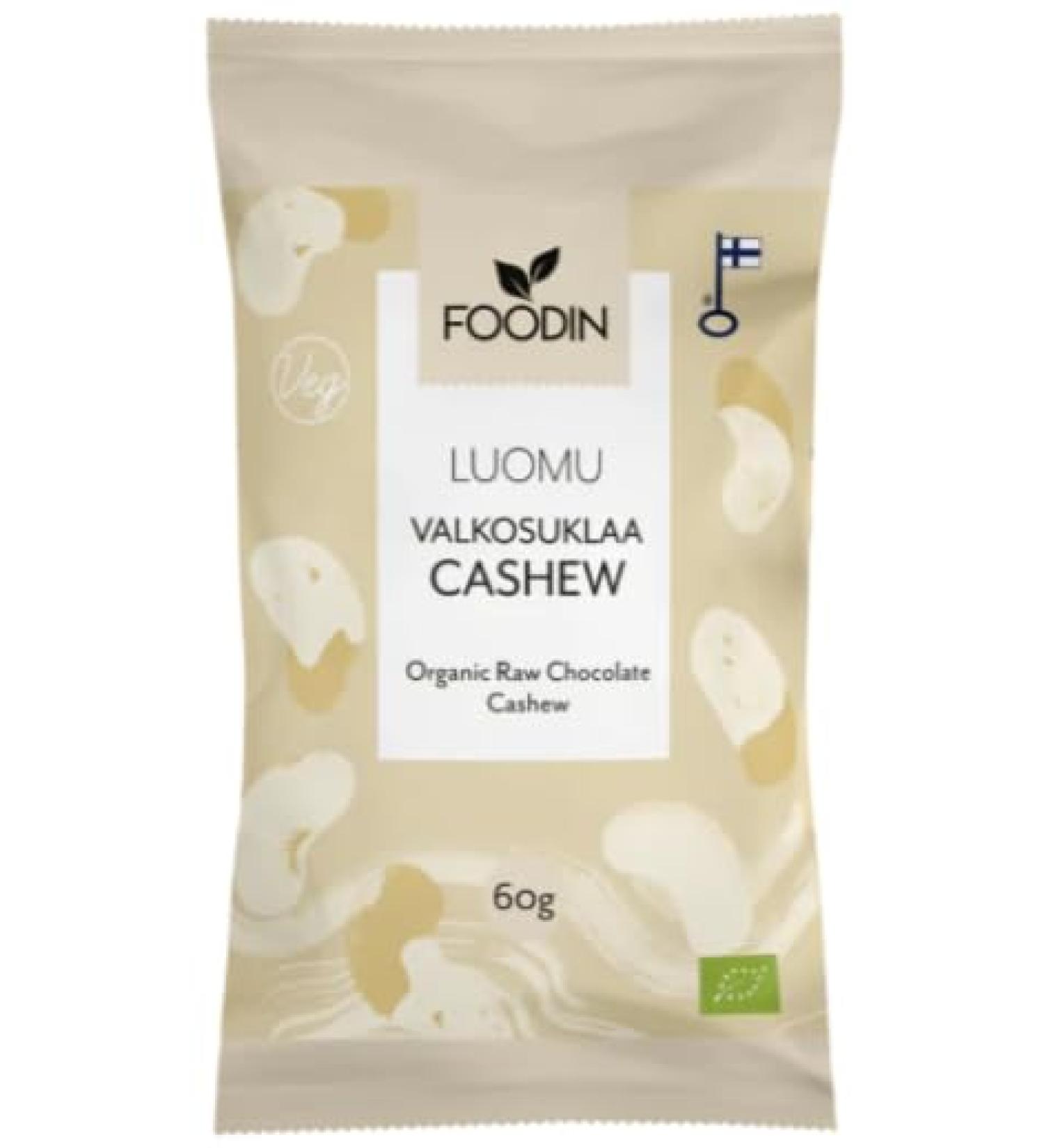 Foodin White Chocolate Cashew Organic 60g Pack of 8 - Buy Online on GoSupps.com
