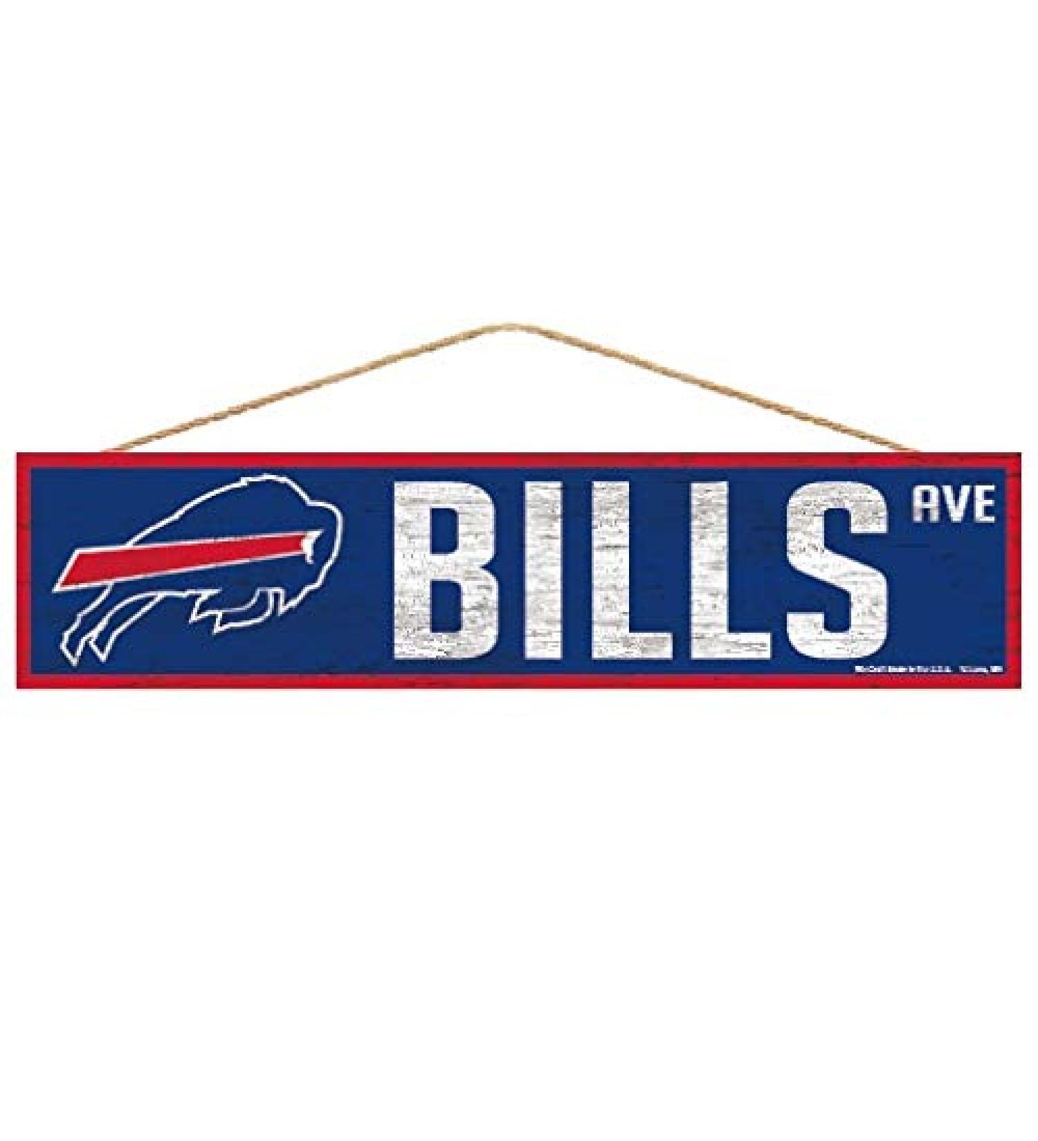 Wincraft NFL Buffalo Bills SignWood Avenue Design Team Color 4" x 17"