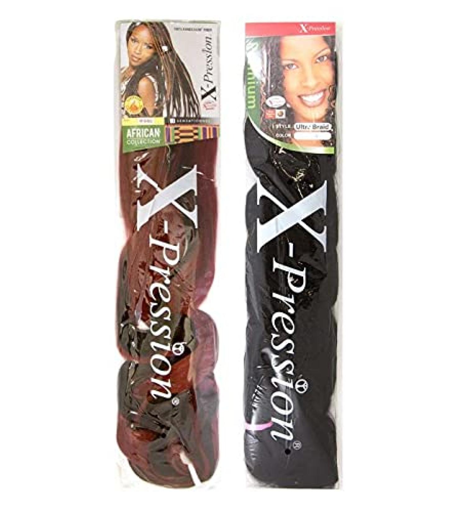 X-pression Premium Original Sensationnel (Pack of 4 Burgundy) Burgundy pack of 4 - Buy Online on GoSupps.com