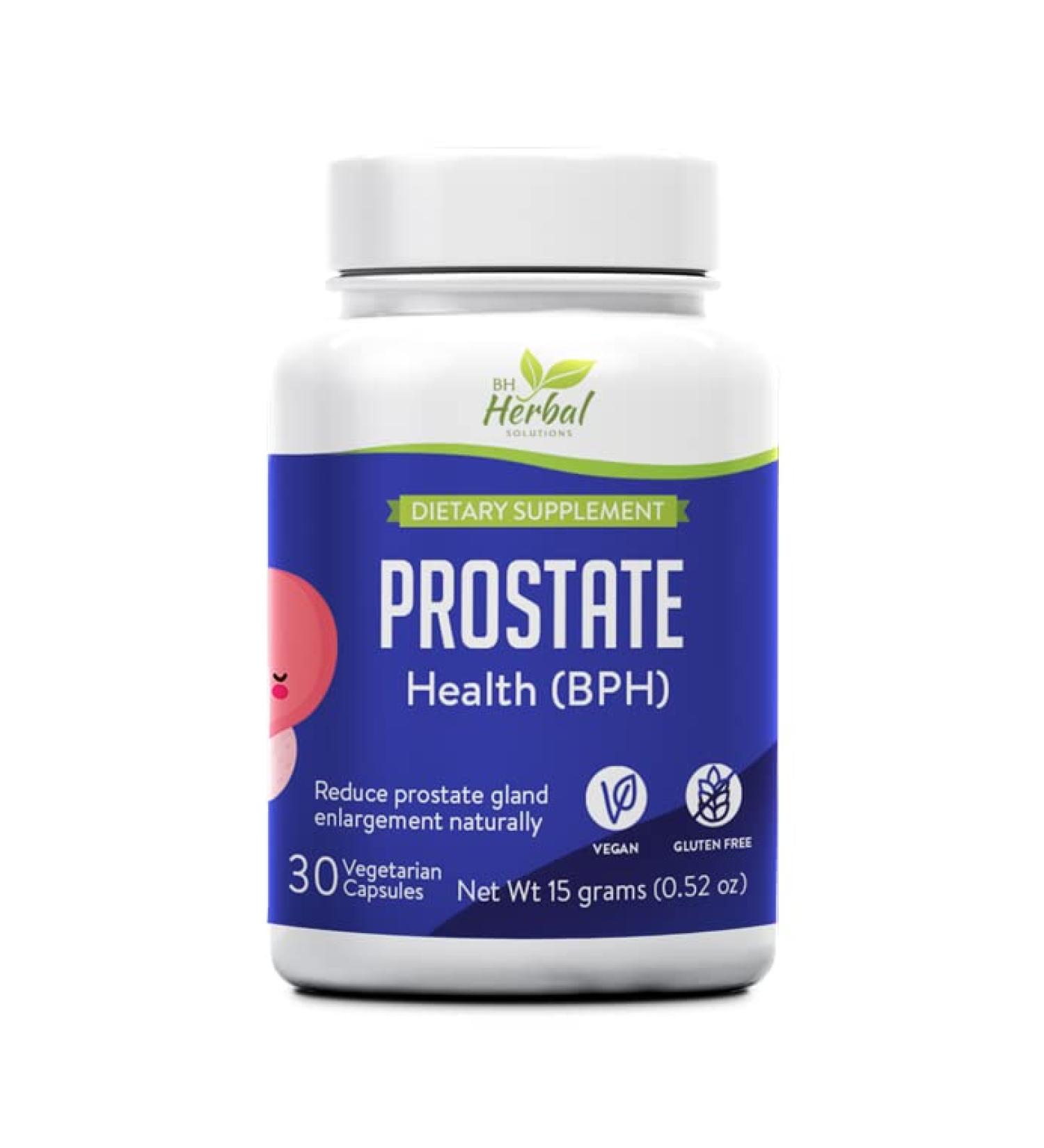 Prostate Health (BPH) - Reduces Prostate Gland Enlargement Naturally - Helps Reduce Frequent Urination - 100% Herbal and Natural