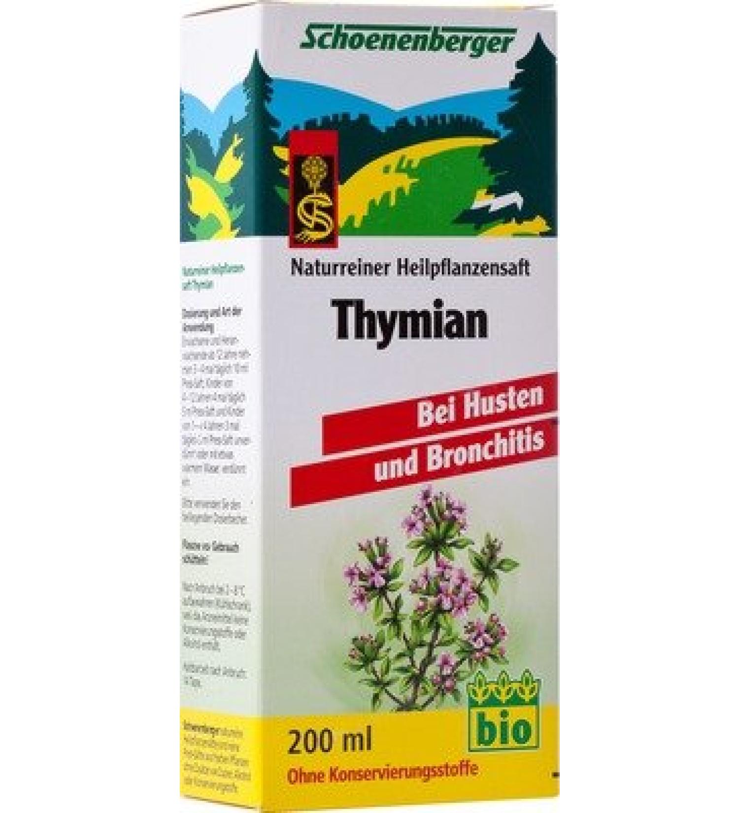 THYME JUICE Schoenenberger medicinal plant juices 3X200 ml