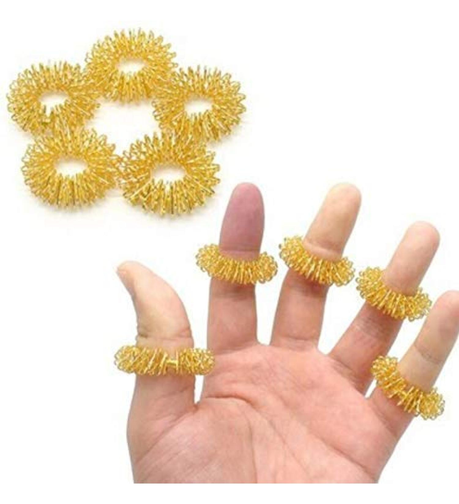 5pcs Massage Rings - Acupressure Finger Massager | Gold & Silver Body Acupuncture Massager for International Shipping - Buy Online on GoSupps.com