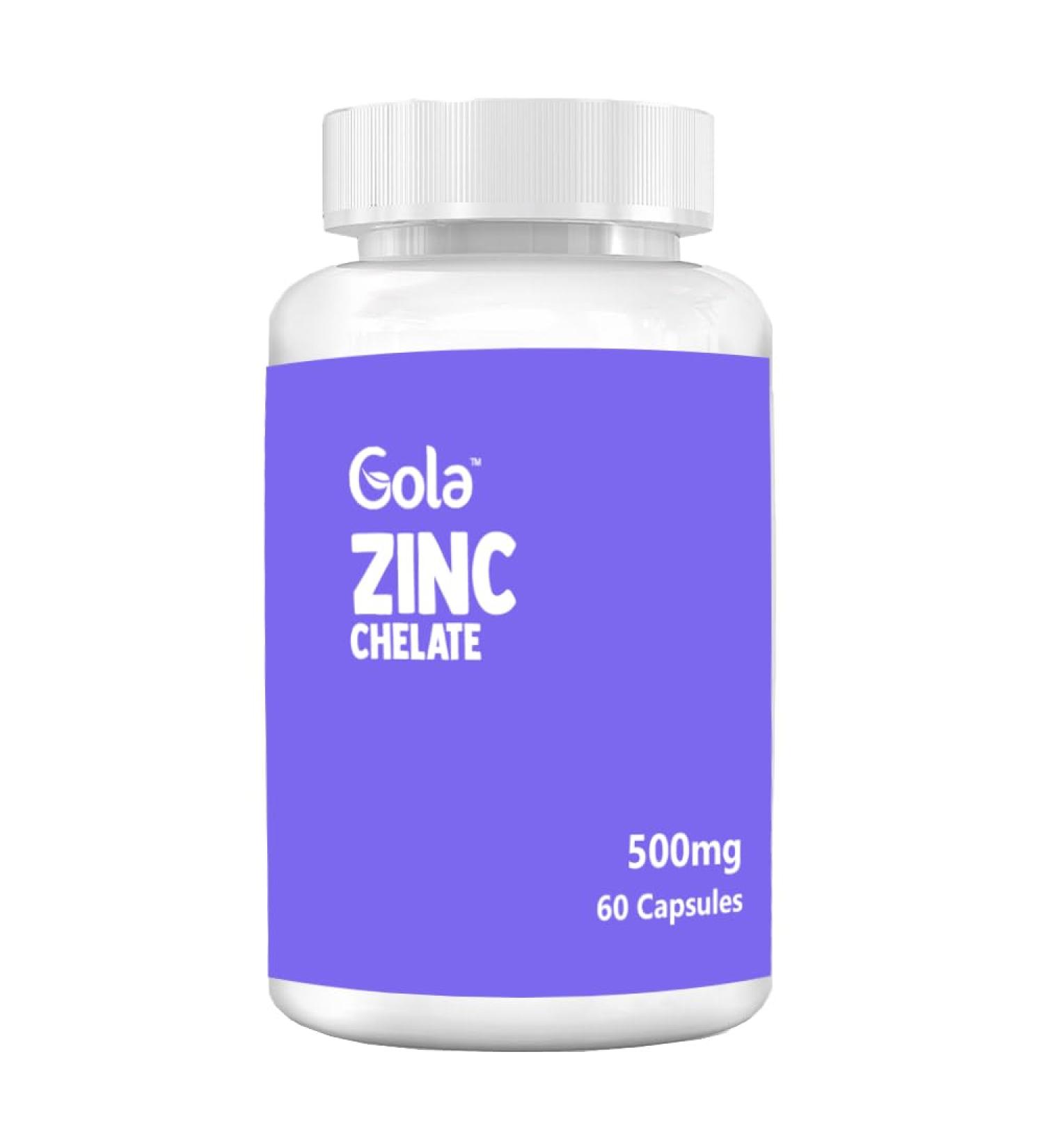 Gola Zinc Chelate - 500mg 60 Capsules
