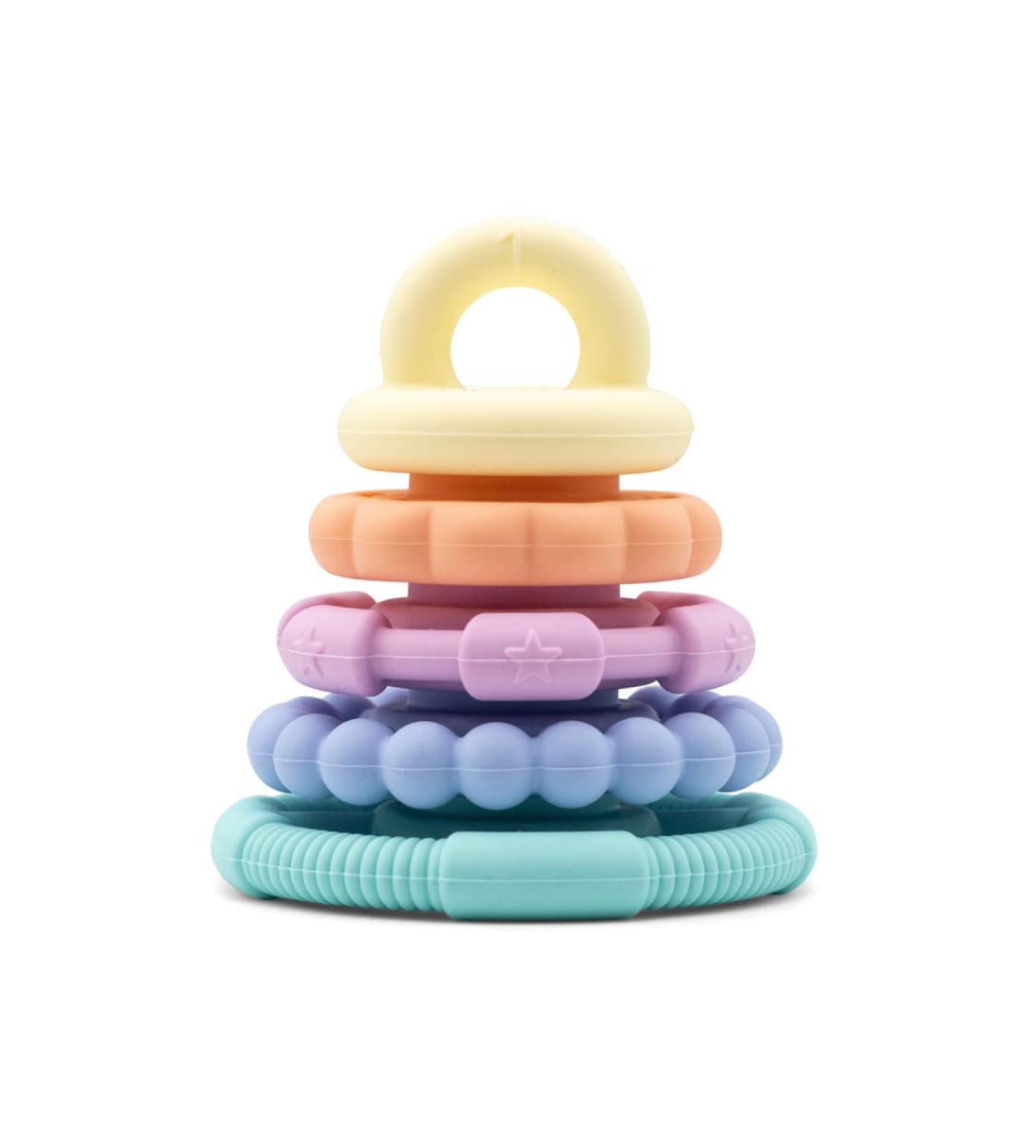 Silicone Teething Ring - Small Pastel Tower by Jellystone | Safe & Stylish Baby Teether - International Shipping Available - Buy Online on GoSupps.com