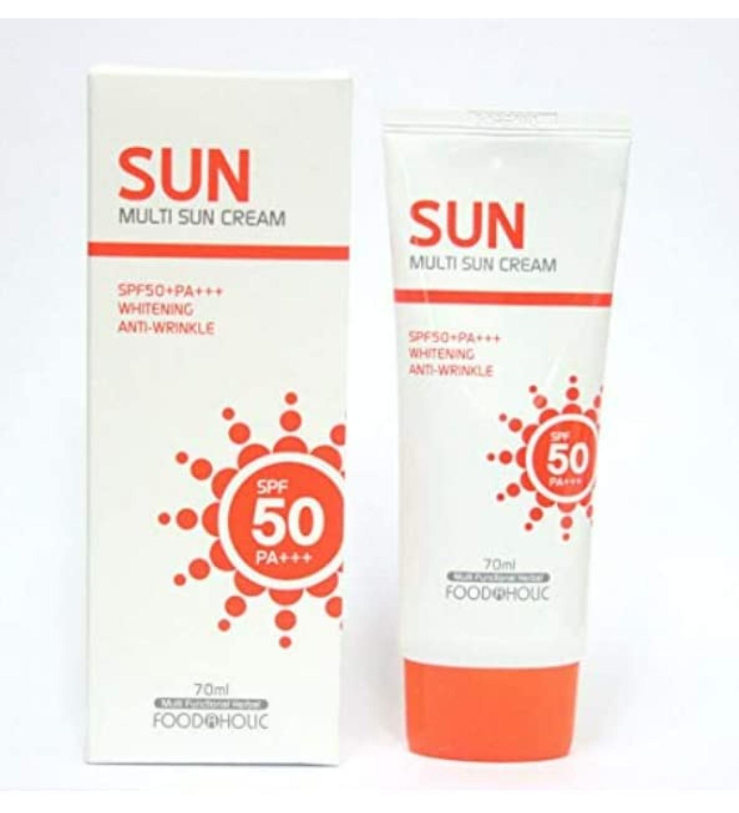 FOOD HOLIC  Multi Sun Cream 70ml / Anti-wrinkle / SPF 50+ PA+++ / KOREA Cosmetics (70ml X 5EA)
