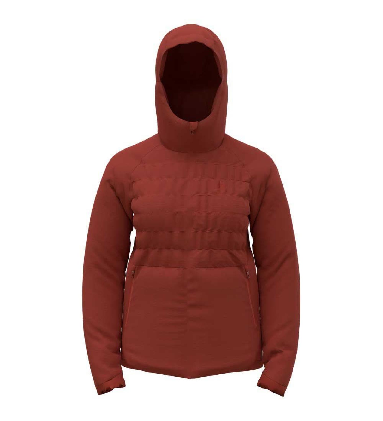 Odlo Women's Insulated Ascent S-Thermic Hooded Jacket - L Ketchup | Buy Now for International Shipping - Buy Online on GoSupps.com