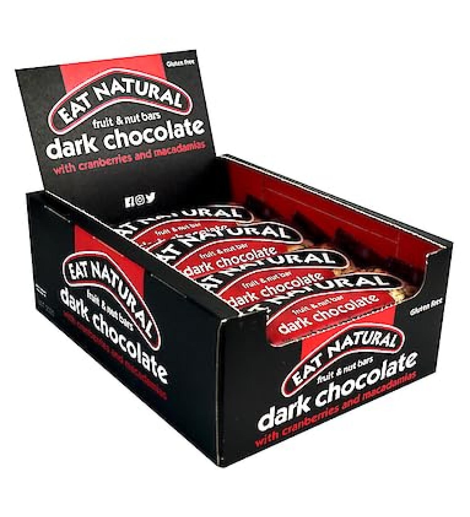 EAT NATURAL Dark Chocolate Cranberry & Macadamia Bars 45g Pack of 12 - Buy Online on GoSupps.com