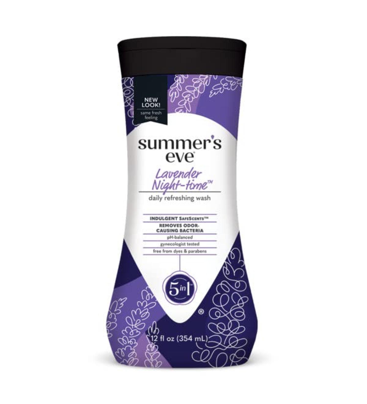 Summer's Eve Lavender Night-time Feminine Wash, 12 fl oz - pH Balanced & Odor-Removing (1 Pack) - Buy Online on GoSupps.com