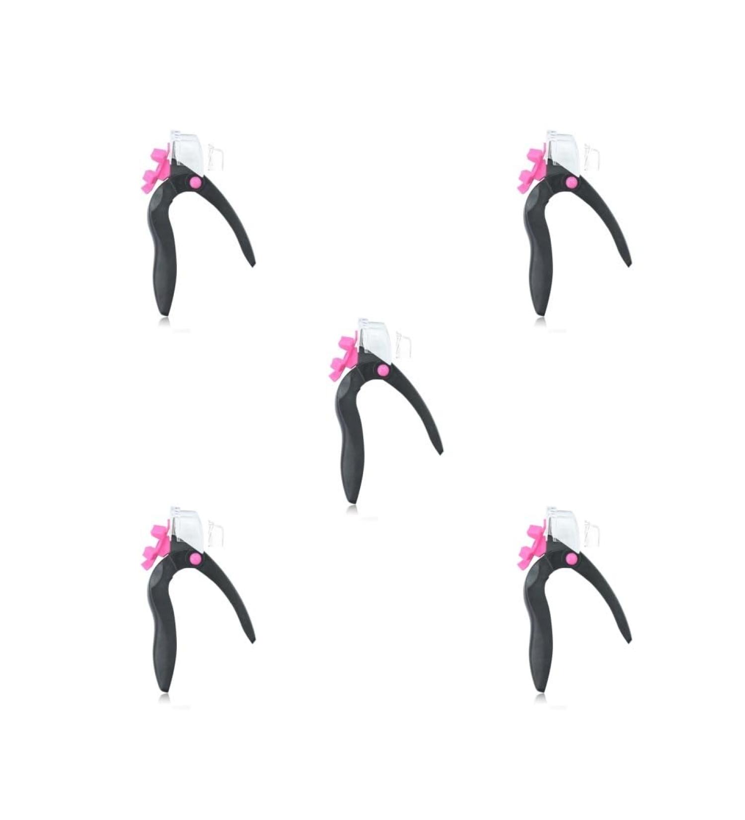 5 set False Nail Art Clippers Manual Stainless Steel Head Manicure Trimmer Reusable Salon Clipping Scissors Tool Black and Rose Red 5 Set Black and Rose Red  - Buy Online on GoSupps.com
