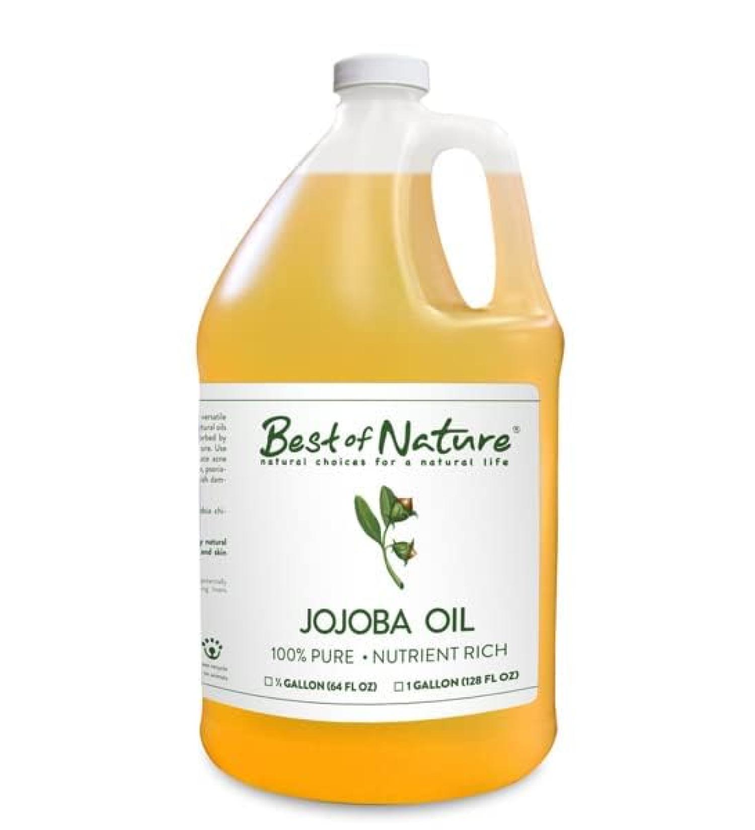 Best of Nature 100% Pure and Natural Jojoba Massage and Body Oil for Hair Skin & Face (64 Fl Oz) 64 Fl Oz (Pack of 1) - Buy Online on GoSupps.com
