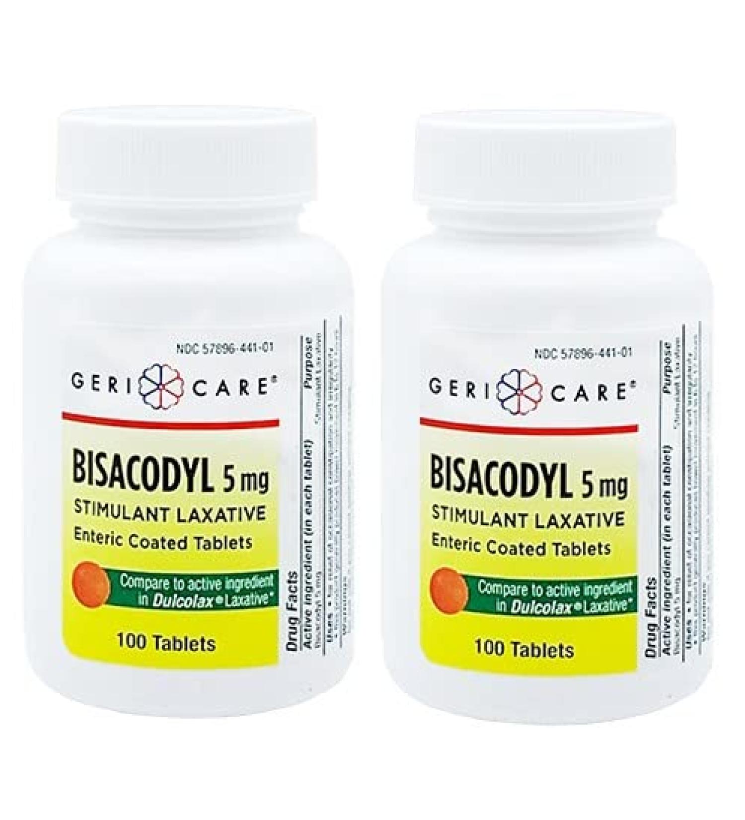 Geri-Care Bisacodyl 5mg 100 Count (Pack of 2)