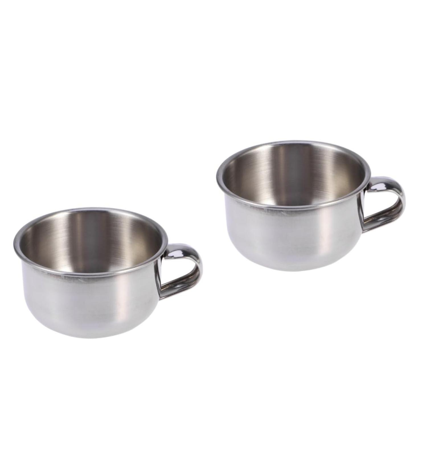 Buy Minkissy 2-Piece Stainless Steel Shaving Brush Bowl Set - Durable Barber Mug & Soap Holder - Perfect for Beards - International Shipping Available - Buy Online on GoSupps.com
