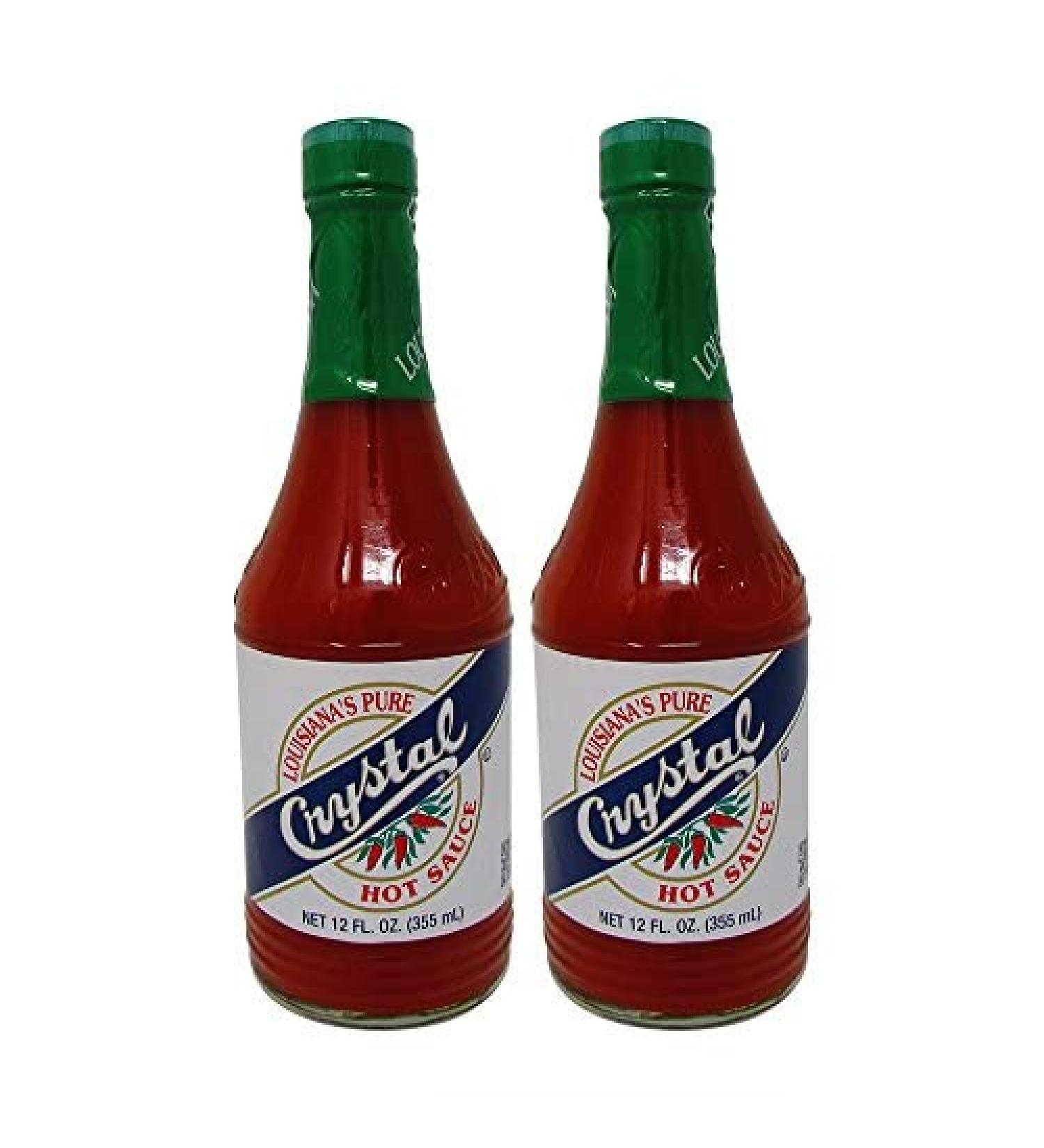 Bundle-2 Items : Crystal Hot Sauce Louisiana's Pure Hot Sauce, 12 Oz (Pack of 2) 12 Fl Oz (Pack of 2)